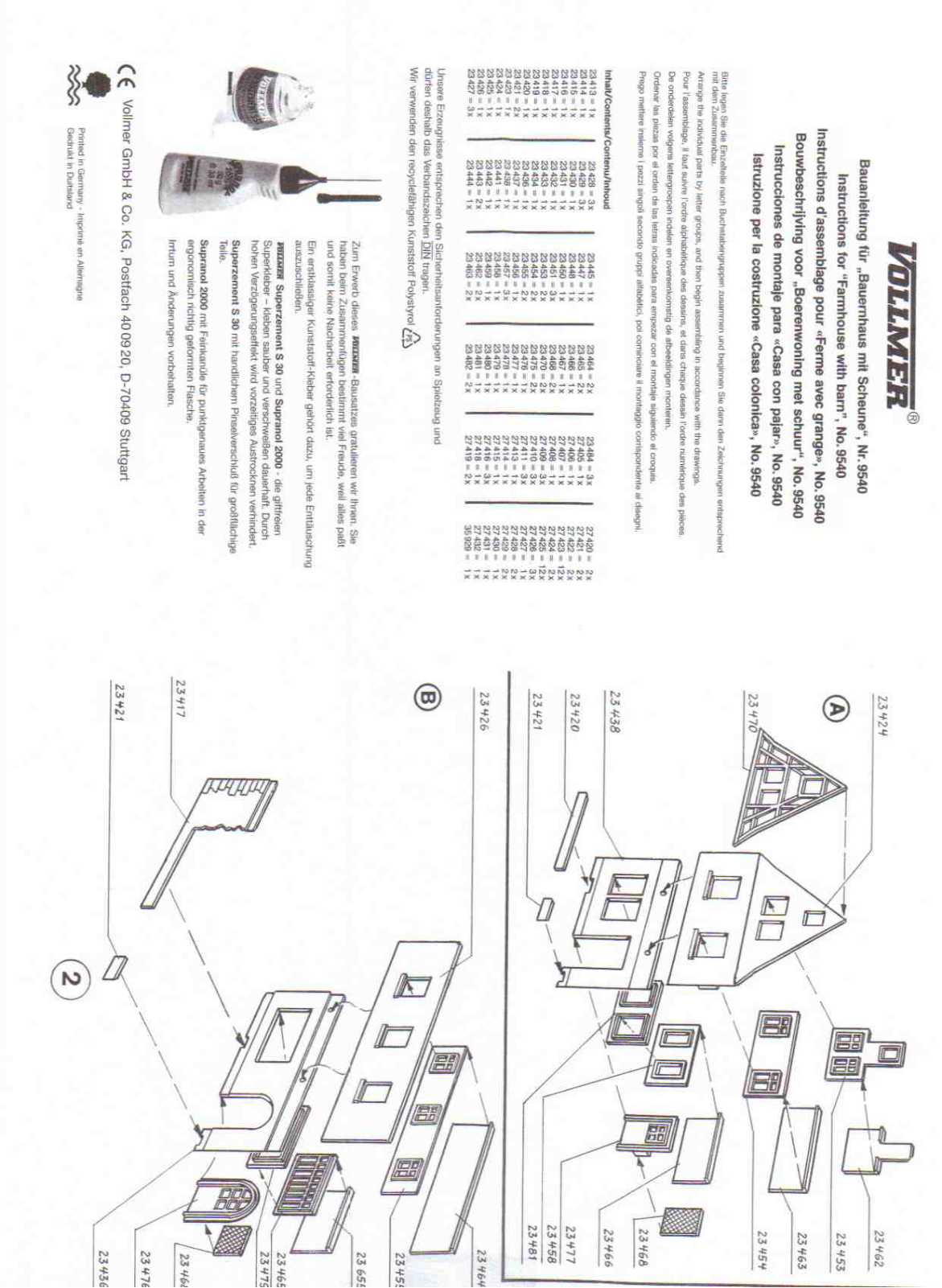 Vollmer 9540 Instructions - ManualMachine.com