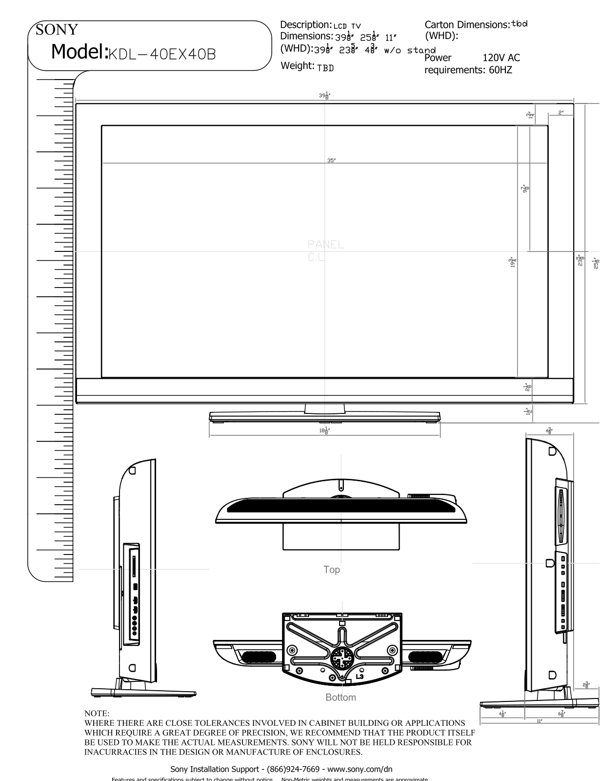 Sony BRAVIA KDL-40EX40B User Manual