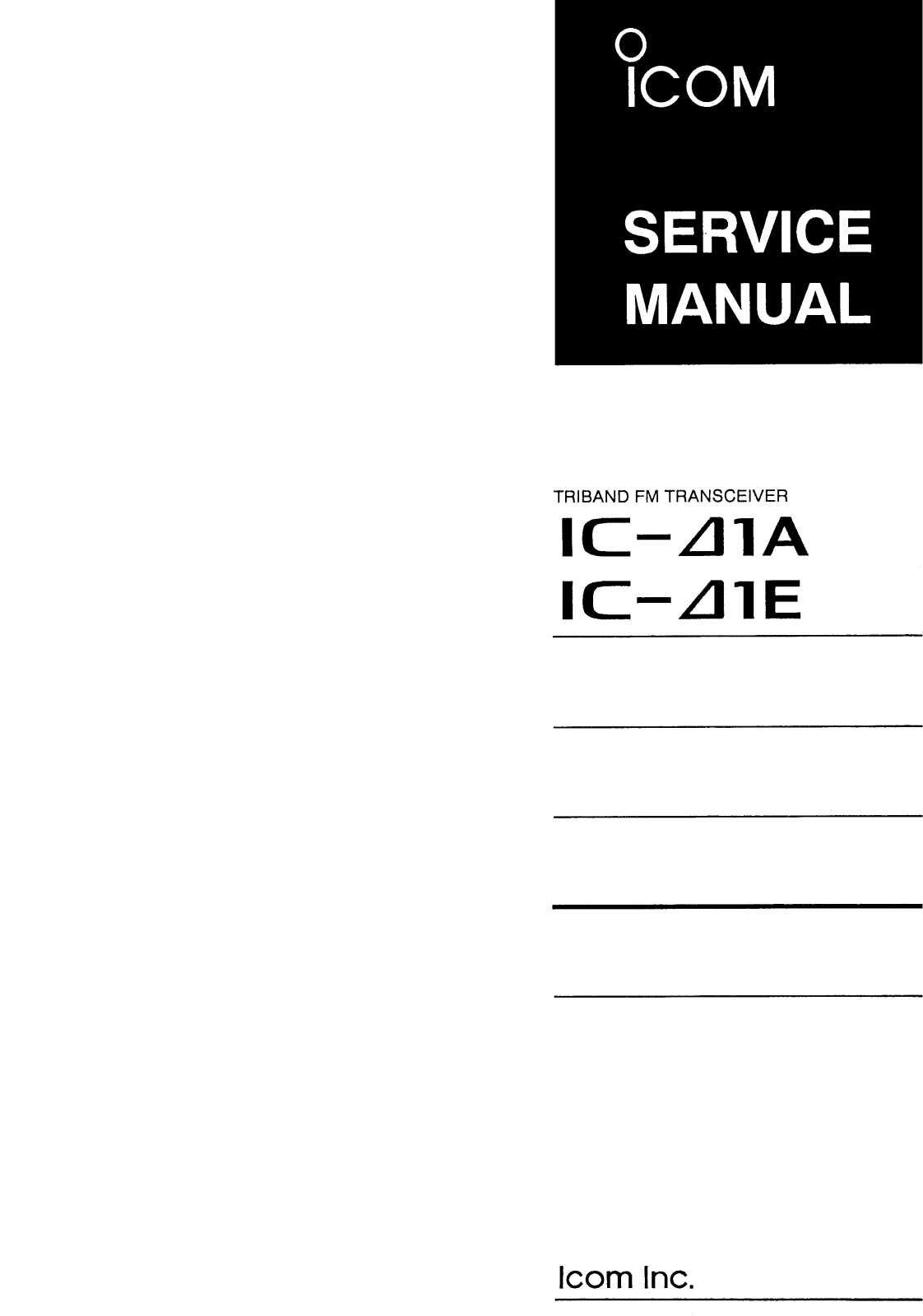 ICOM IC-Delta1A, IC-Delta1E Service manual