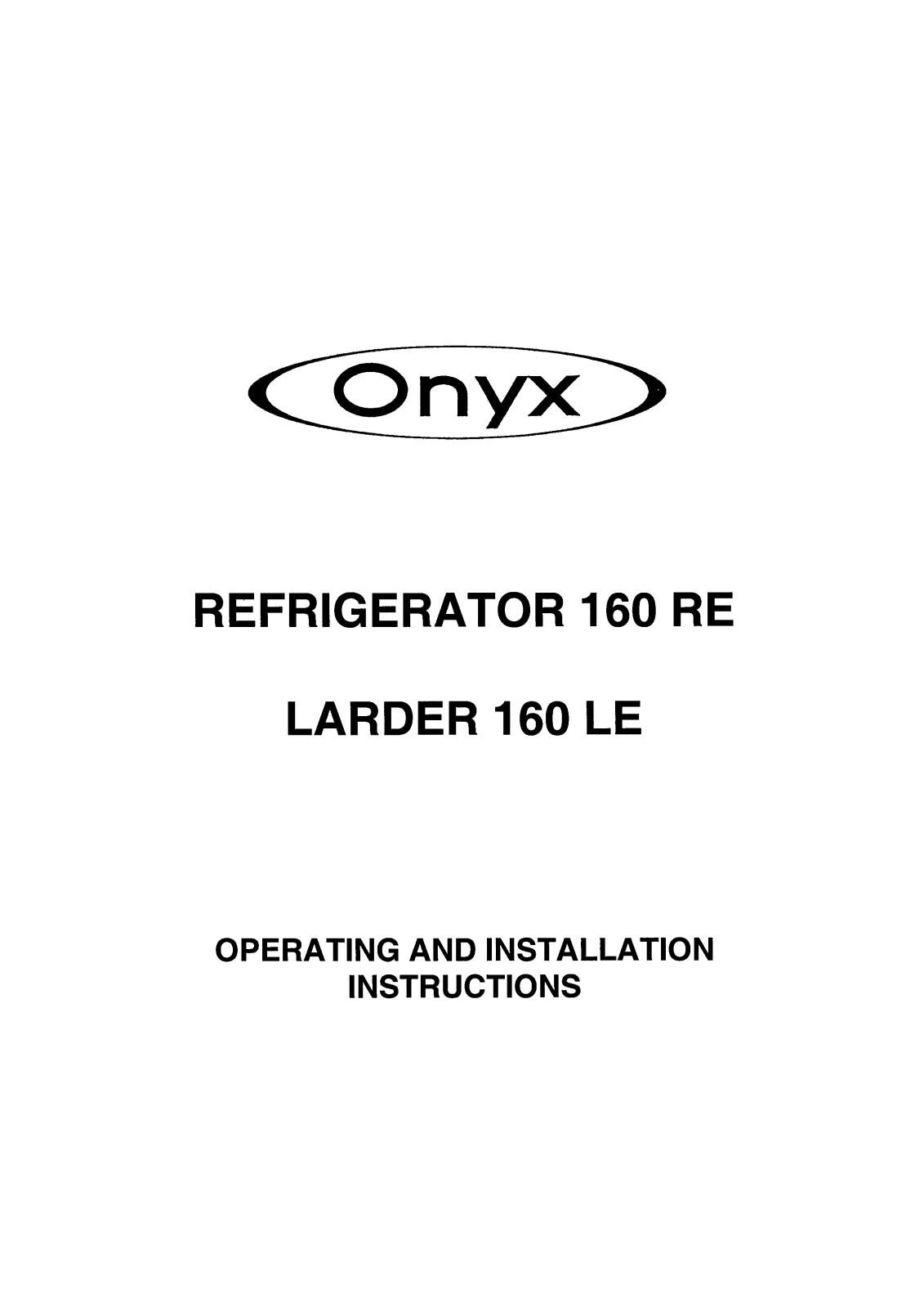 TRICITY BENDIX 160RE (Onyx), 160RE (Osprey), 160LE (Osprey), 160LE (Onyx) User Manual