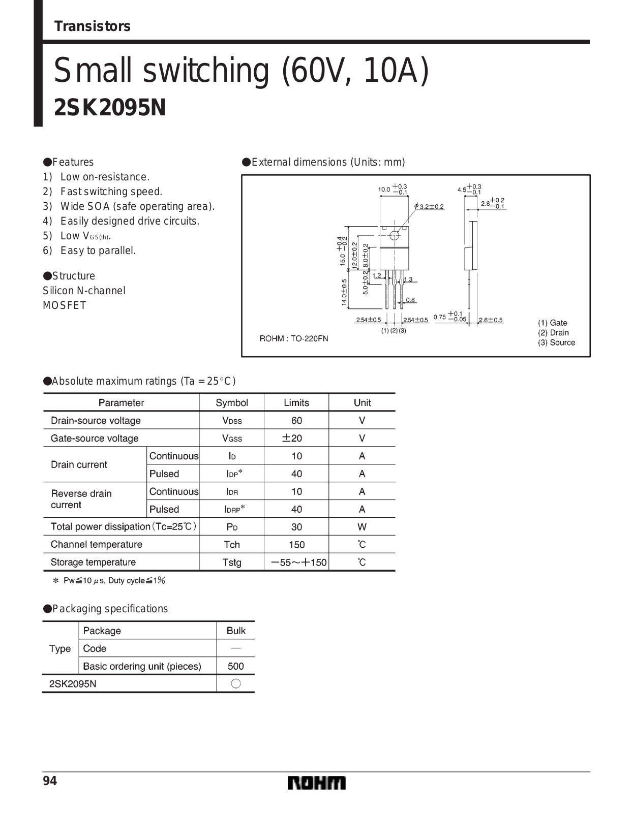 Datasheet 2sk2095n Datasheet - ManualMachine.com