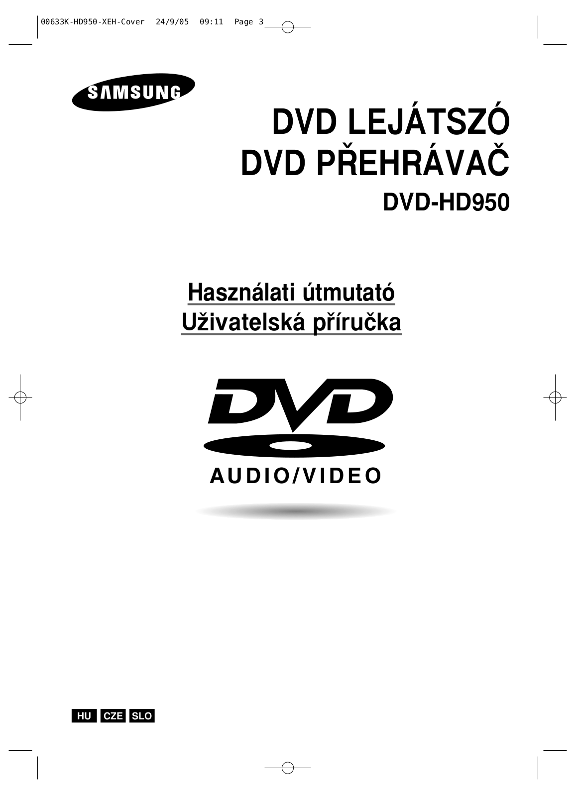 Samsung DVD-HD950 User Manual