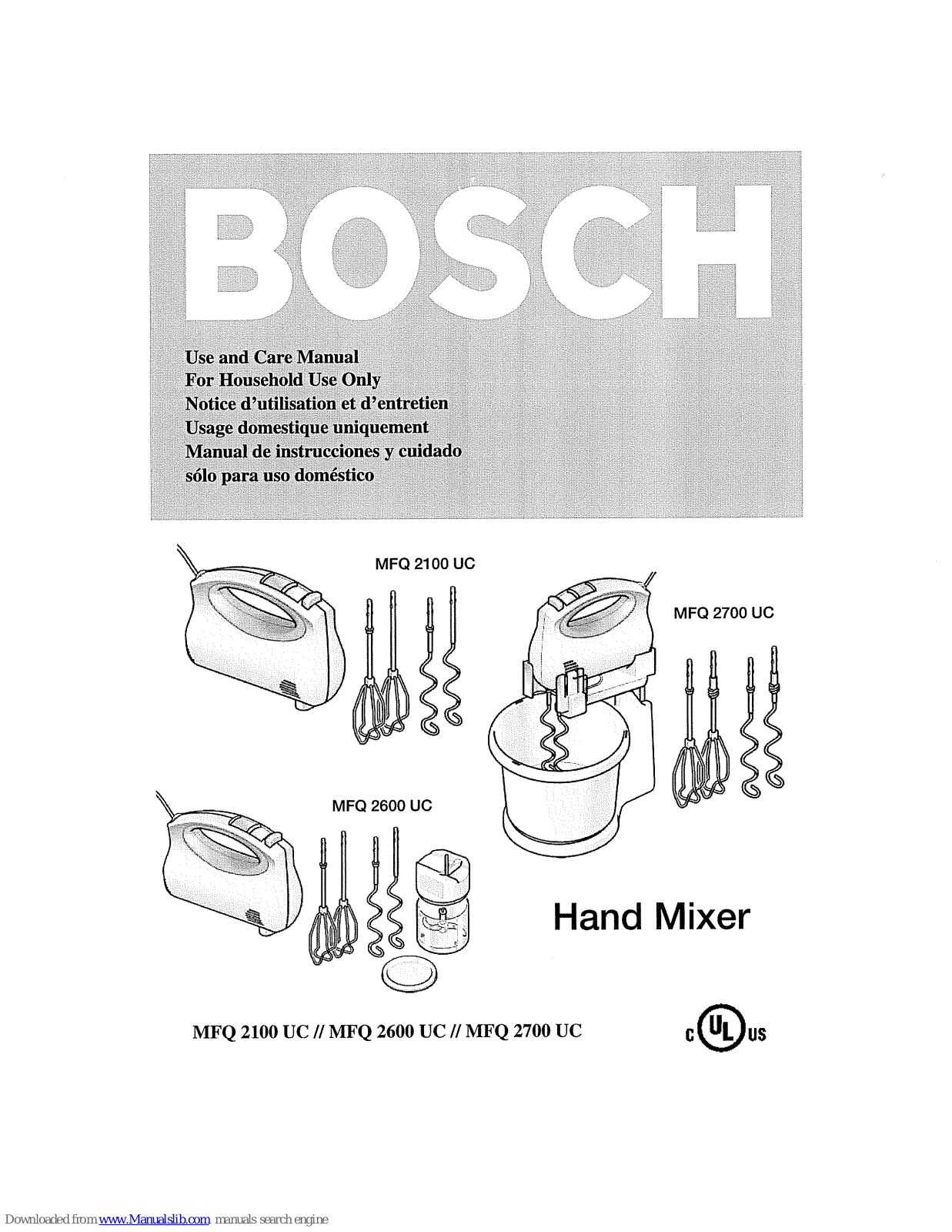 Bosch MFQ 2600 UC Use And Care Manual