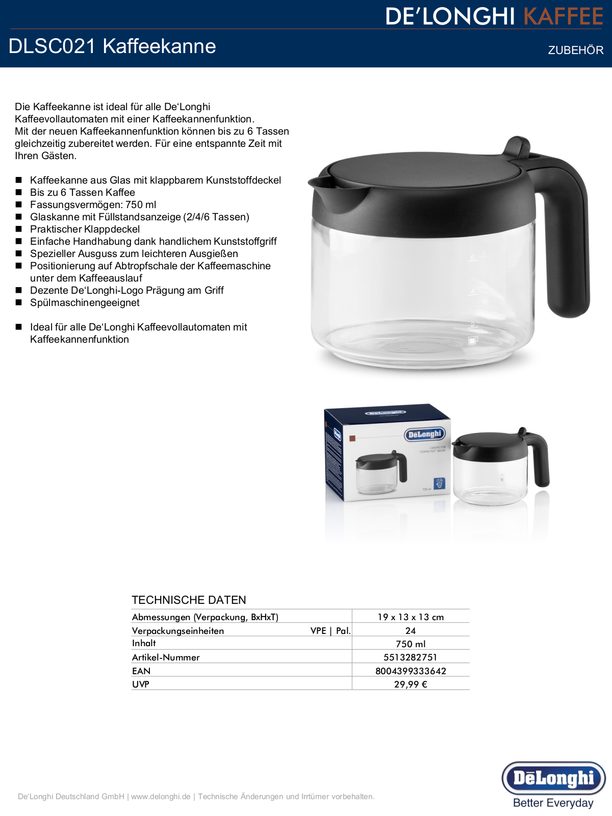 De'Longhi DLSC021 Technical data