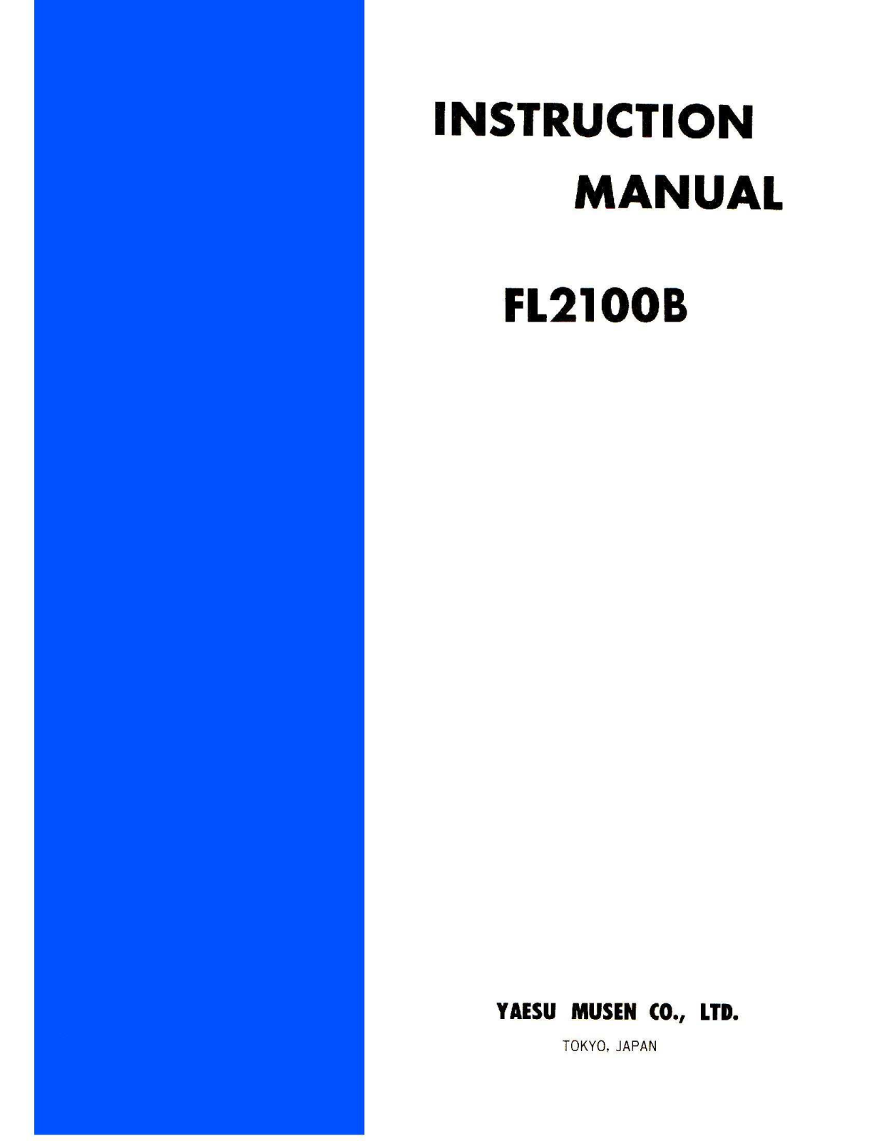 YAESU FL-2100B User Manual