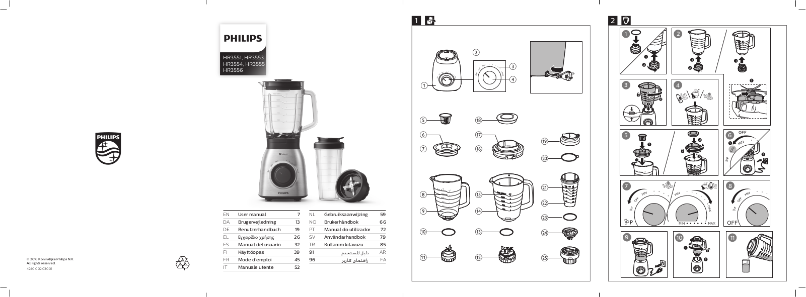 Philips HR3551-00 operation manual