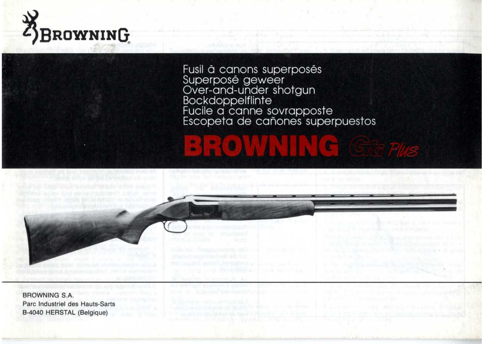 BROWNING GTI PLUS User Manual