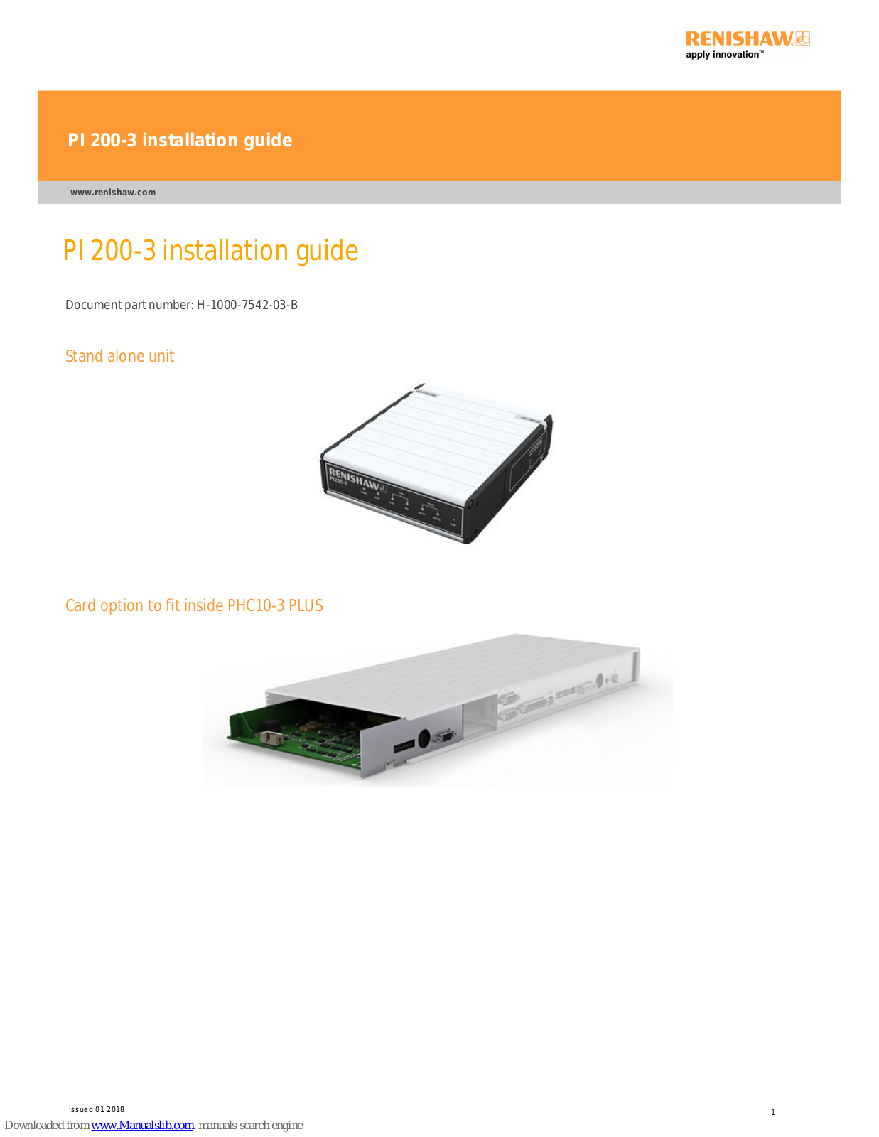 Renishaw PI 200-3 Installation Manual