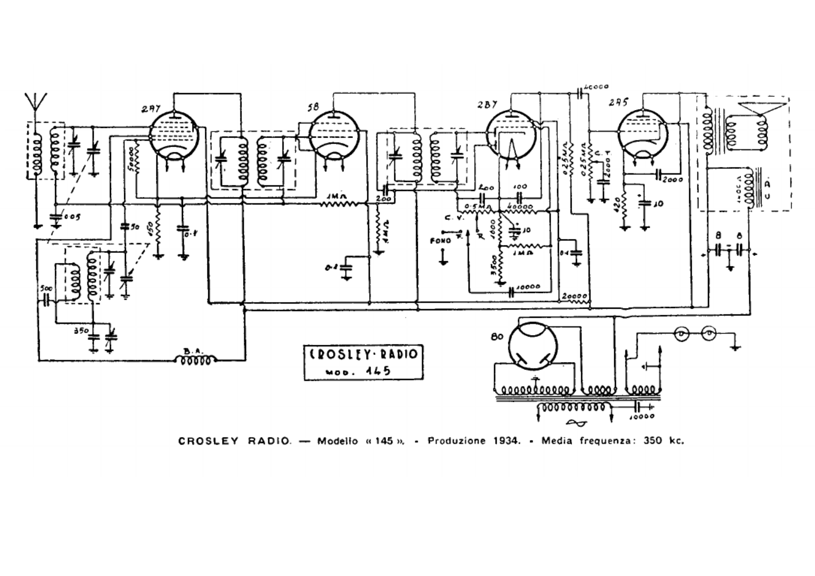 Siare Crosley 145 schematic