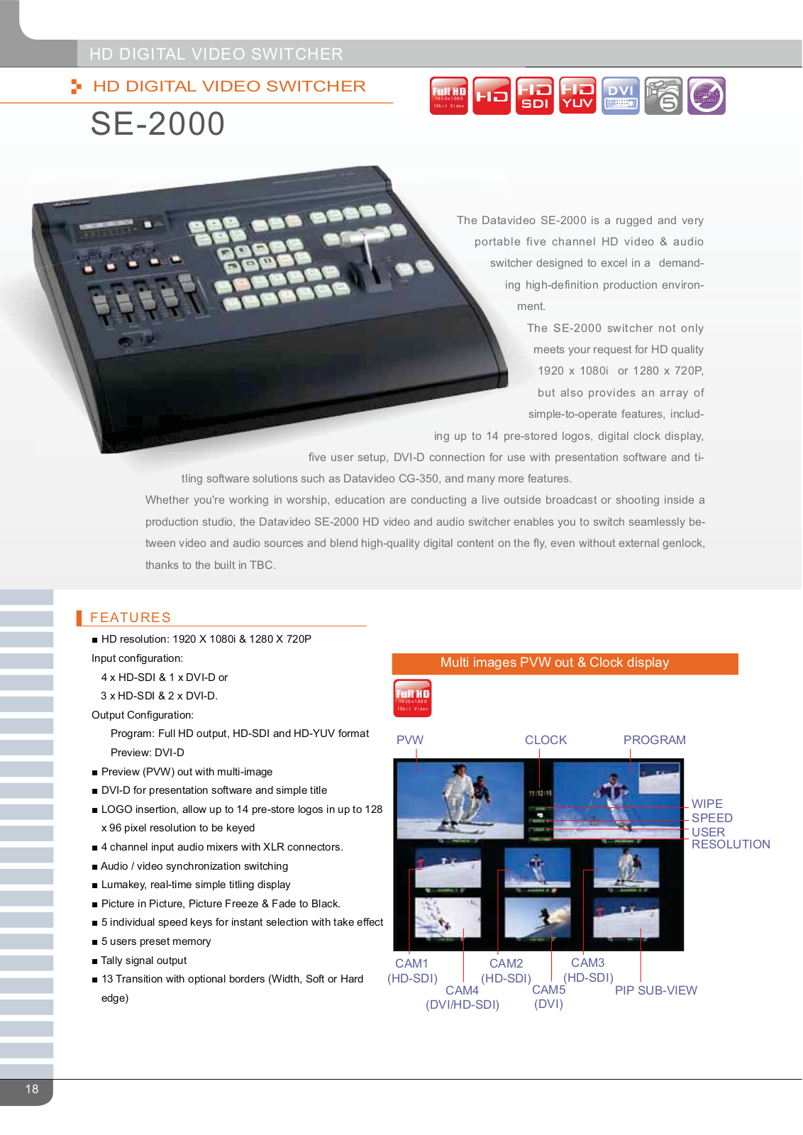 Datavideo SE-2000 DATASHEET