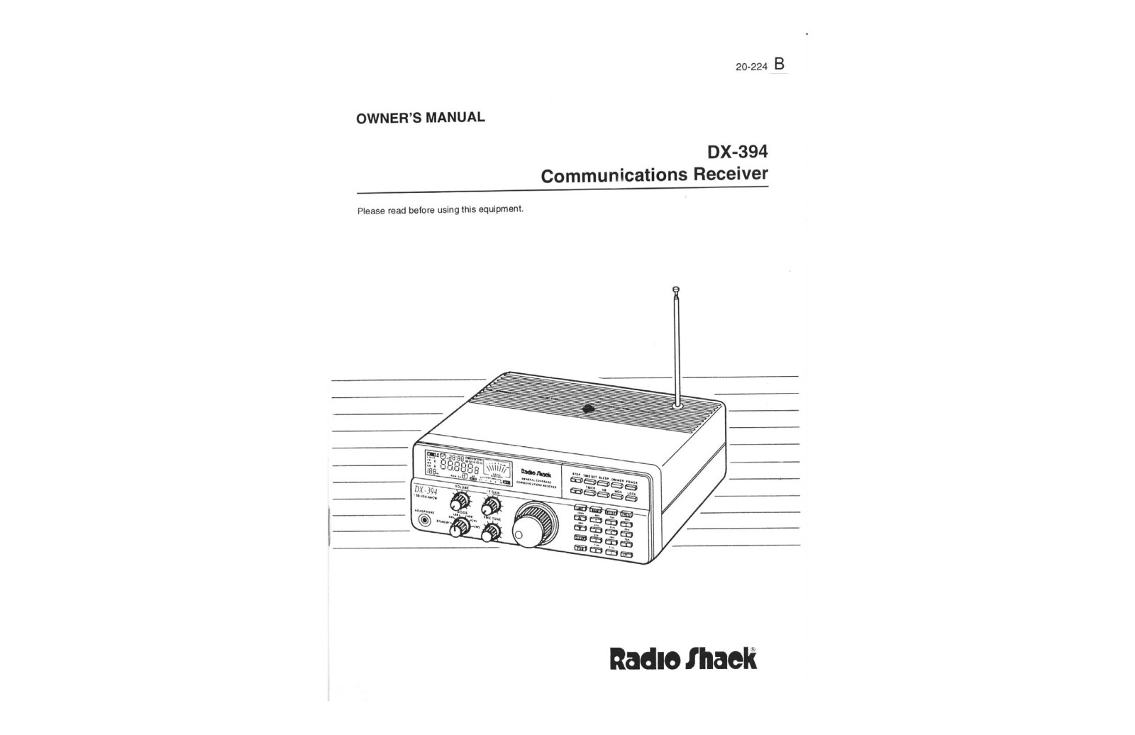 RadioShack DX-394 Owners Manual