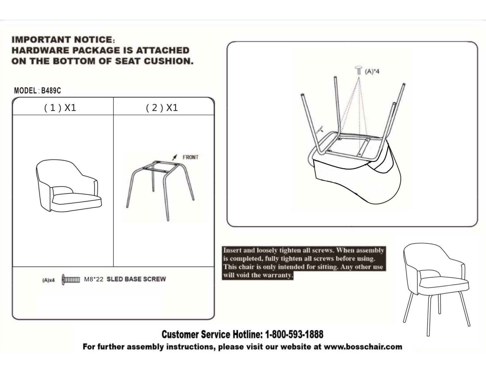 Boss B489CBK, B489CGR Assembly Guide