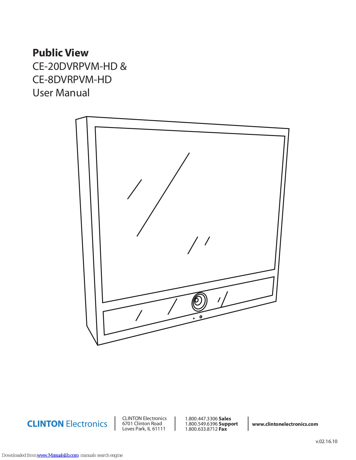 Clinton Electronics CE-20DVRPVM-HD, CE-8DVRPVM-HD User Manual