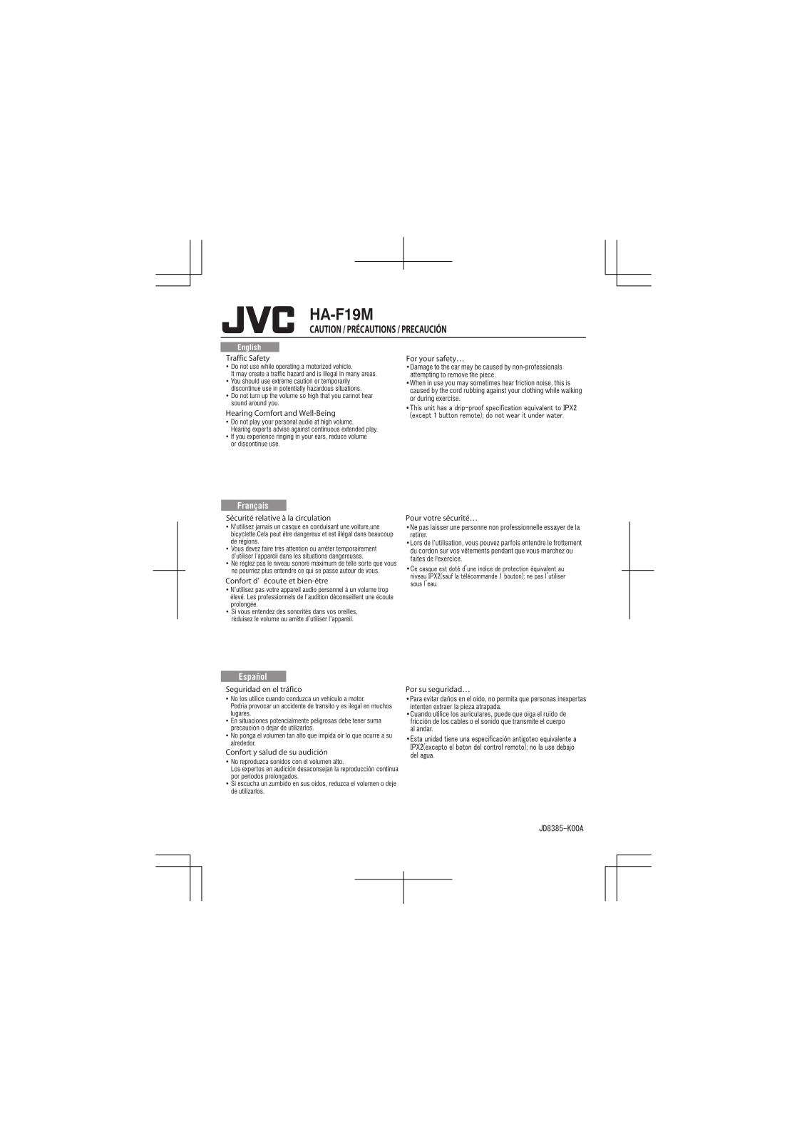 Jvc HA-F19M User Manual