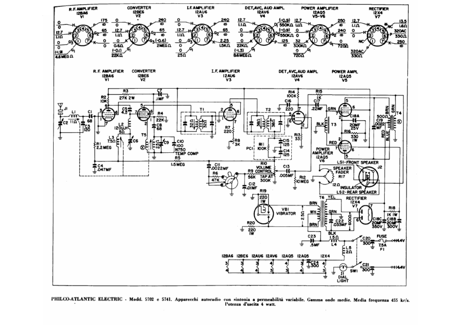 Philco 57025741 schematic