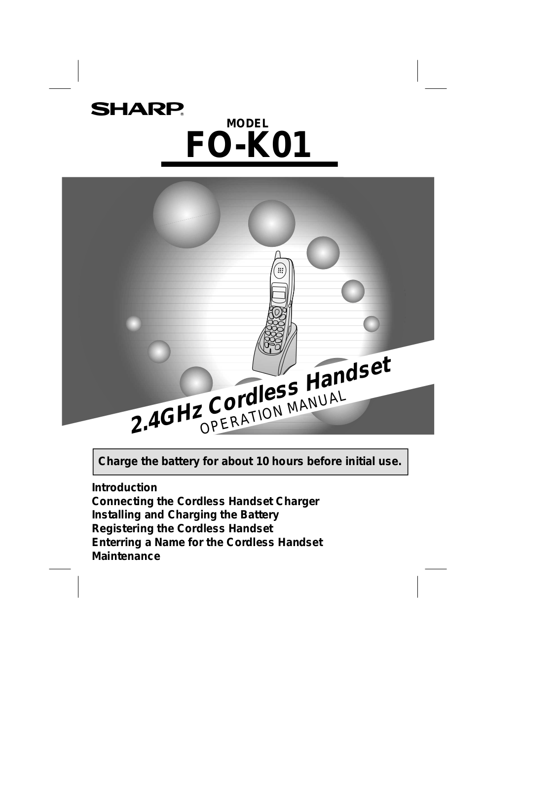 Sharp FO-K01 Operation Manual