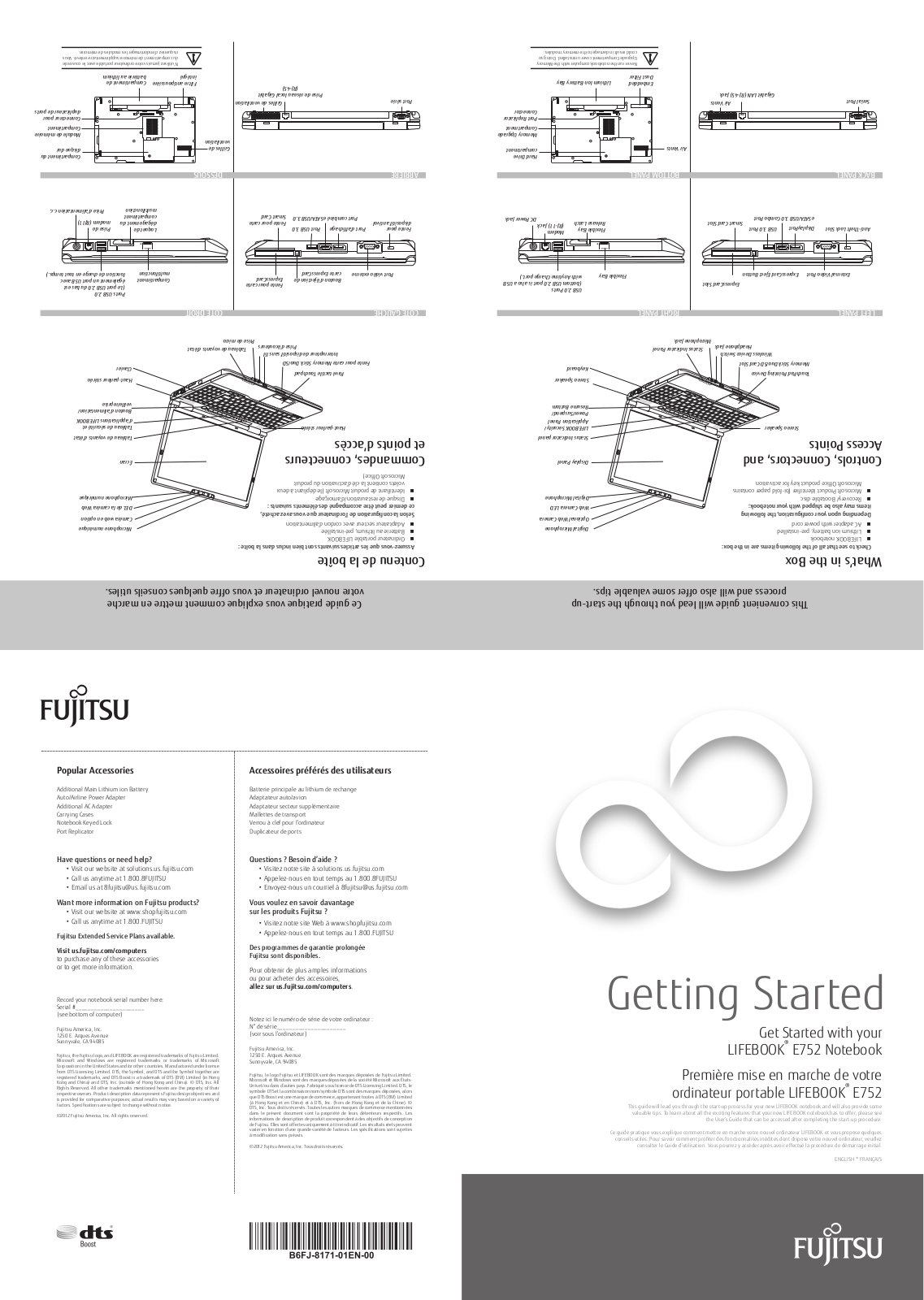 Fujitsu LifeBook E752 Quick Start Guide