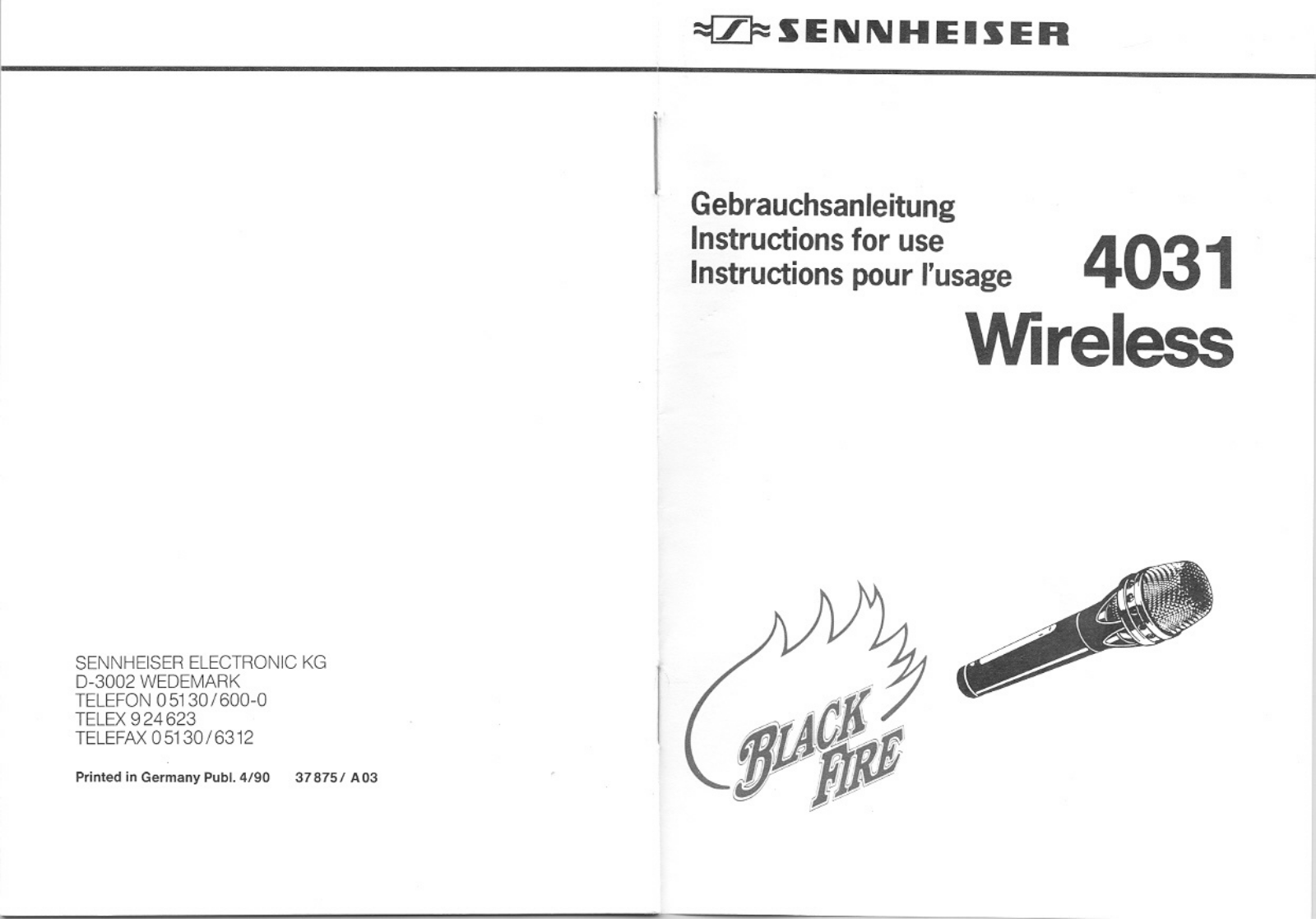 SENNHEISER 4031 WIRELESS User Manual