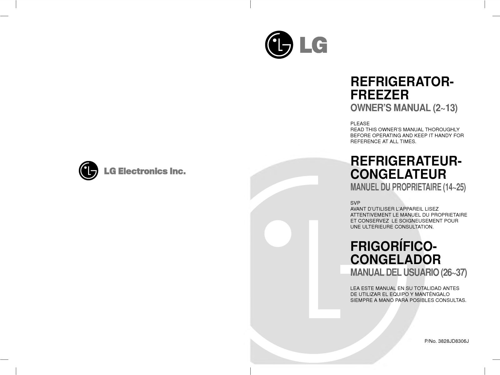 LG GR-T542GV Manual