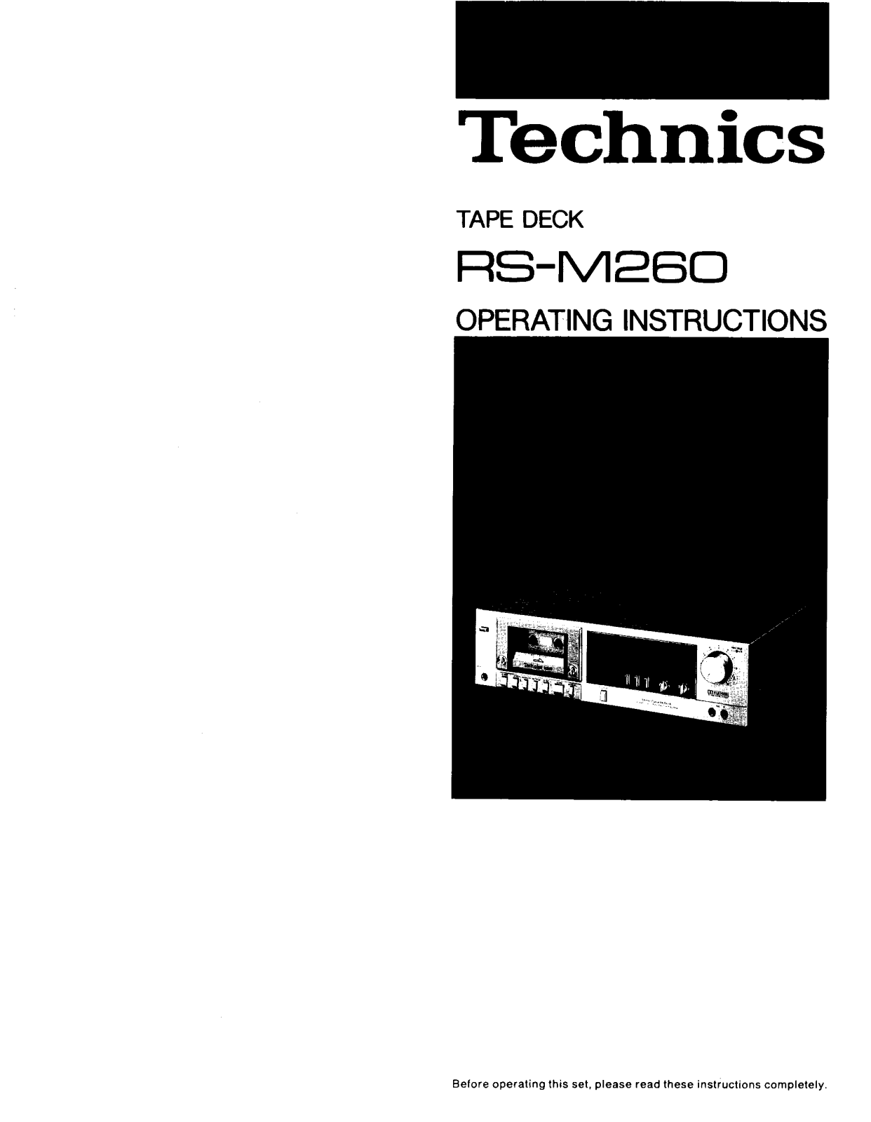 Panasonic RS-M260 Operating Instructions