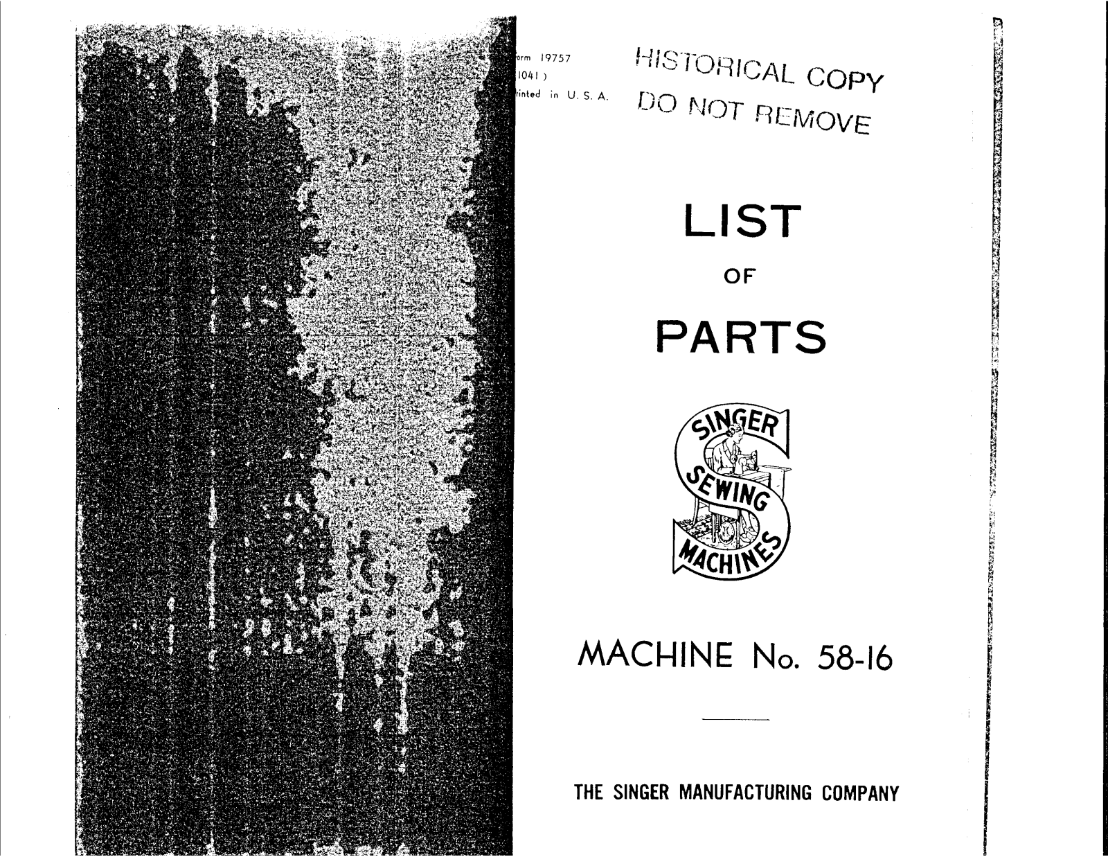 Singer 58-16 User Manual