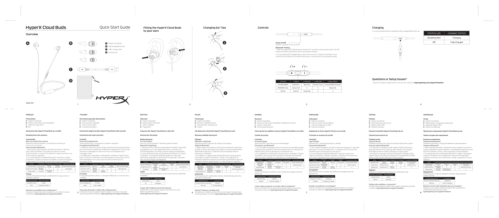 HyperX Cloud Buds Quick Start Guide