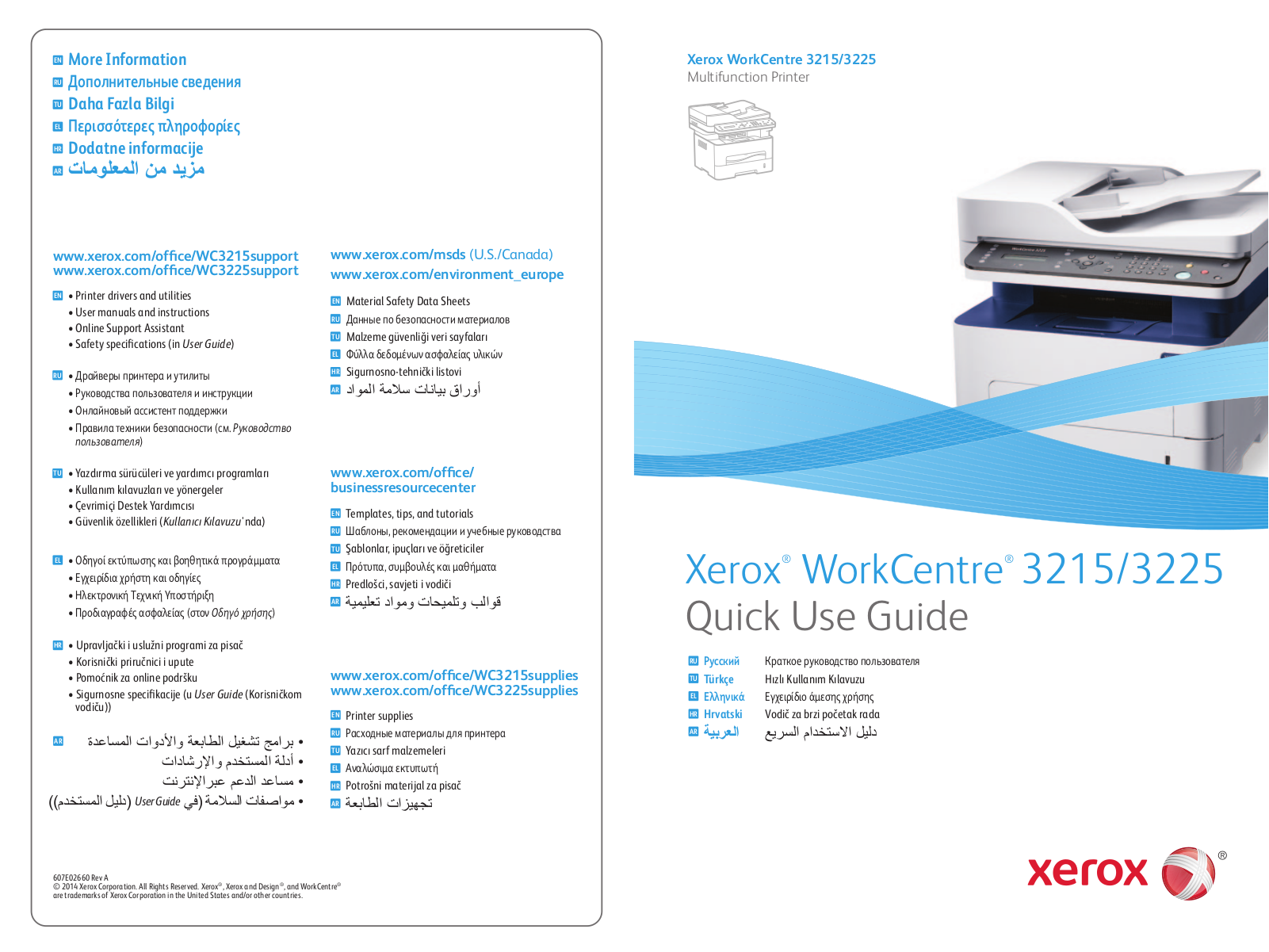 Xerox WC3225DNI User manual