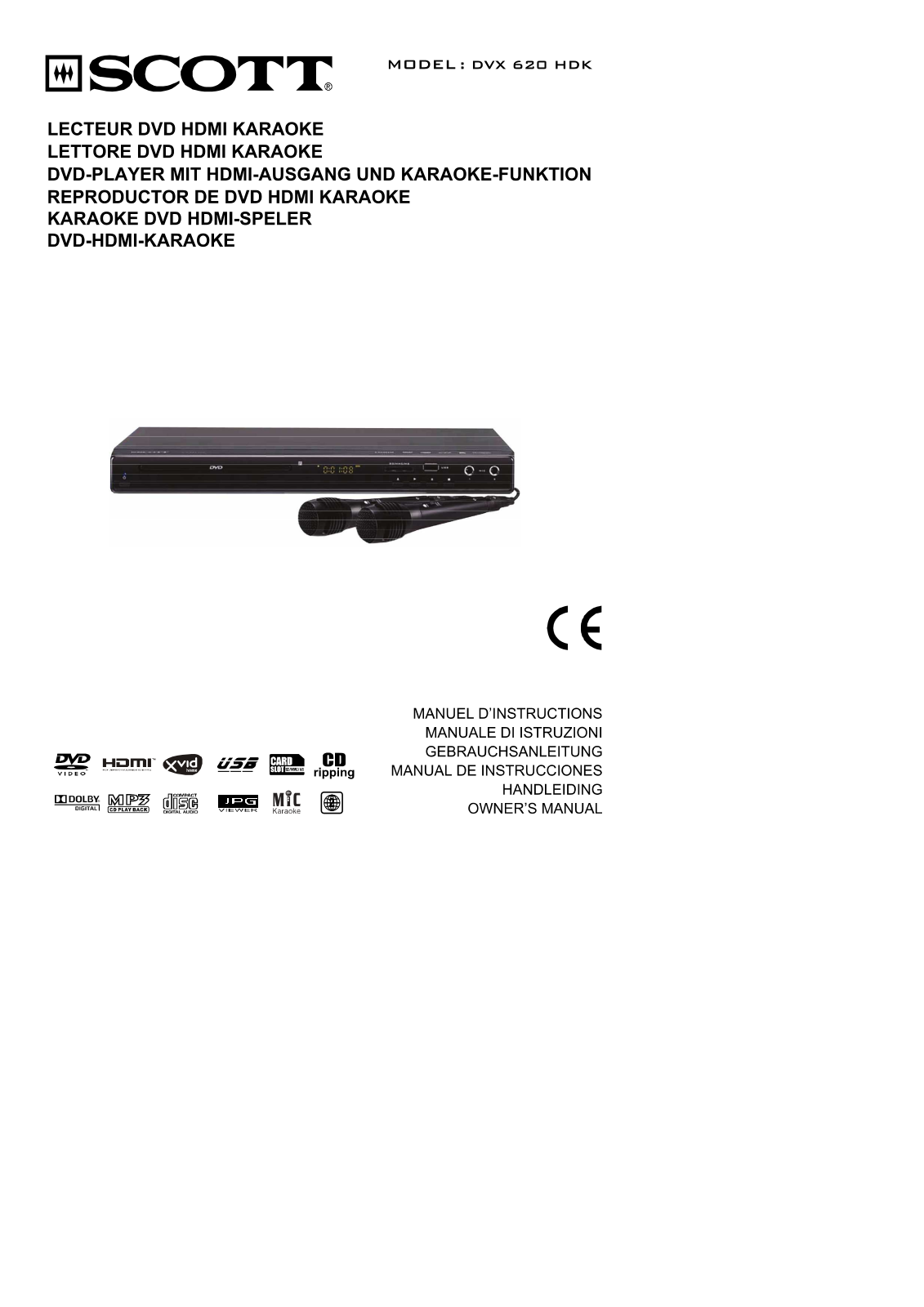 SCOTT DVX 620 HD User Manual