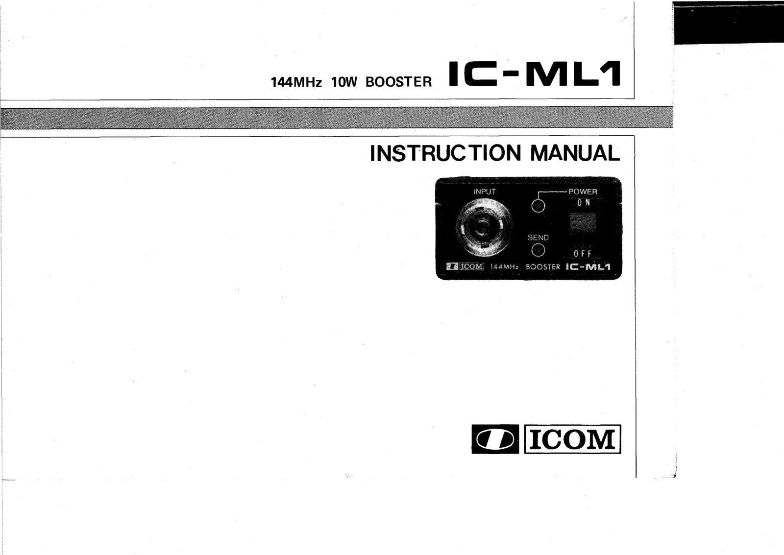 Icom IC-ML1 User Manual