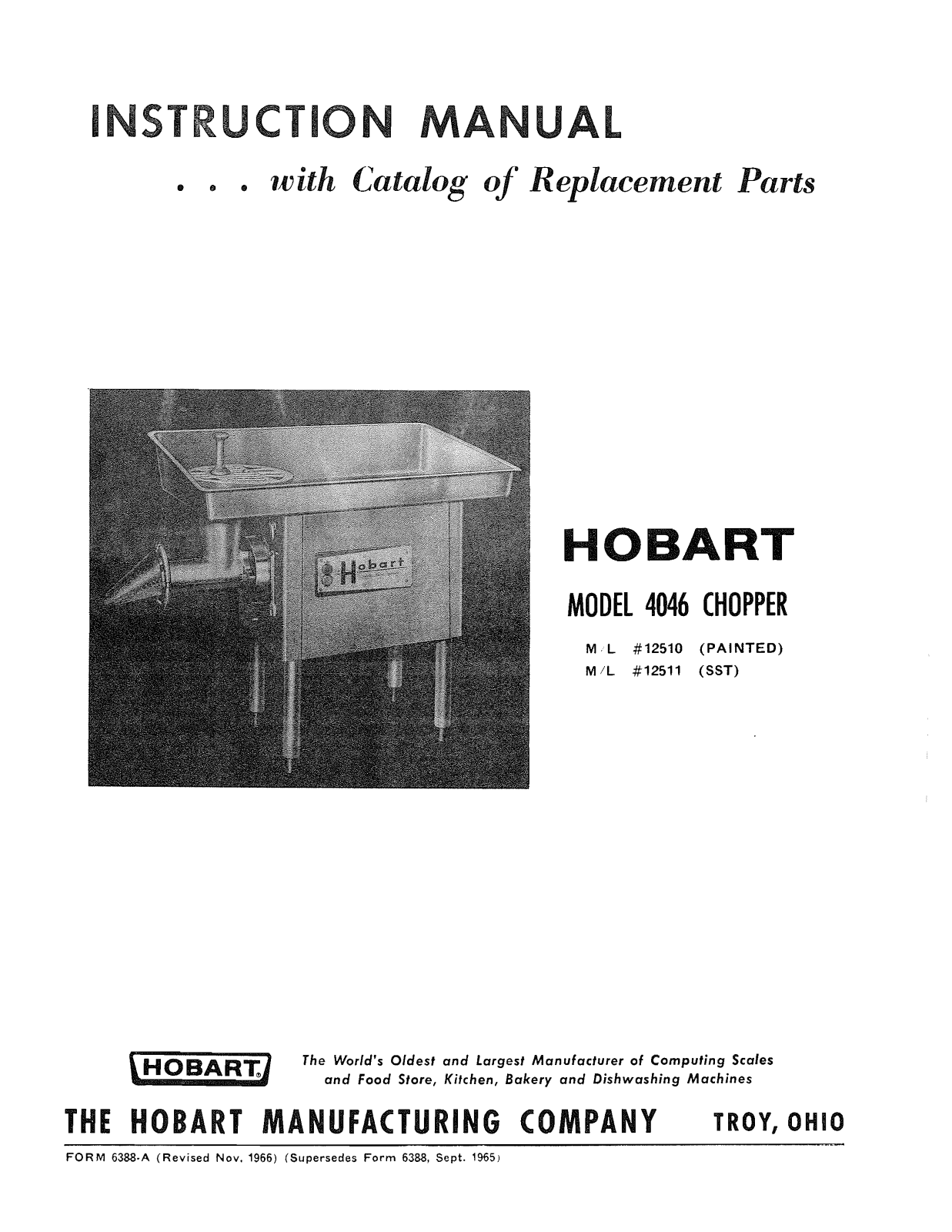 Hobart 4046 Installation Manual