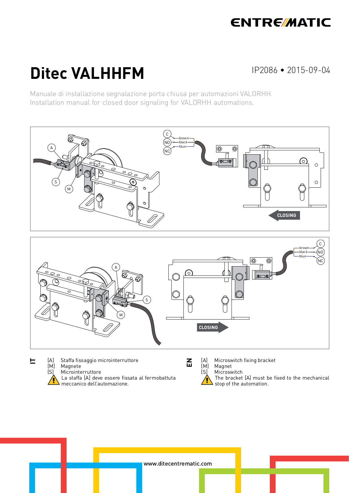 Entrematic Ditec VALHHFM Installation Manual