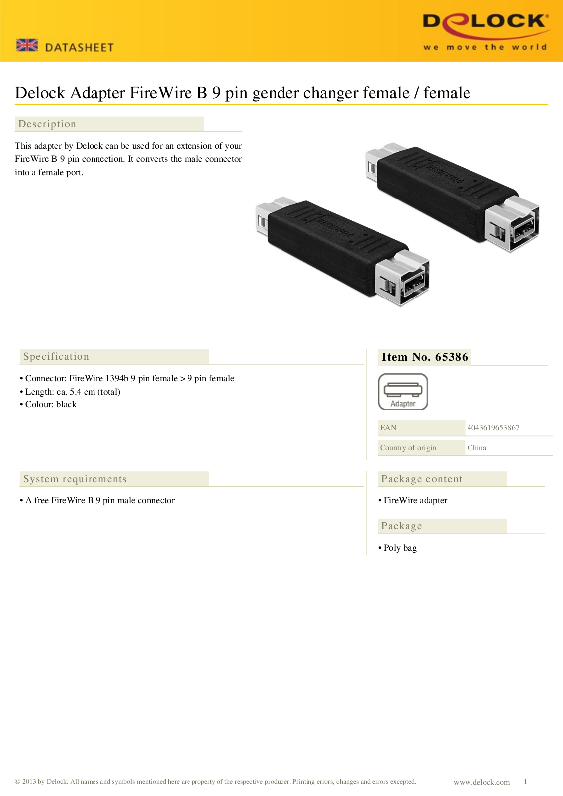 DeLOCK 65386 User Manual