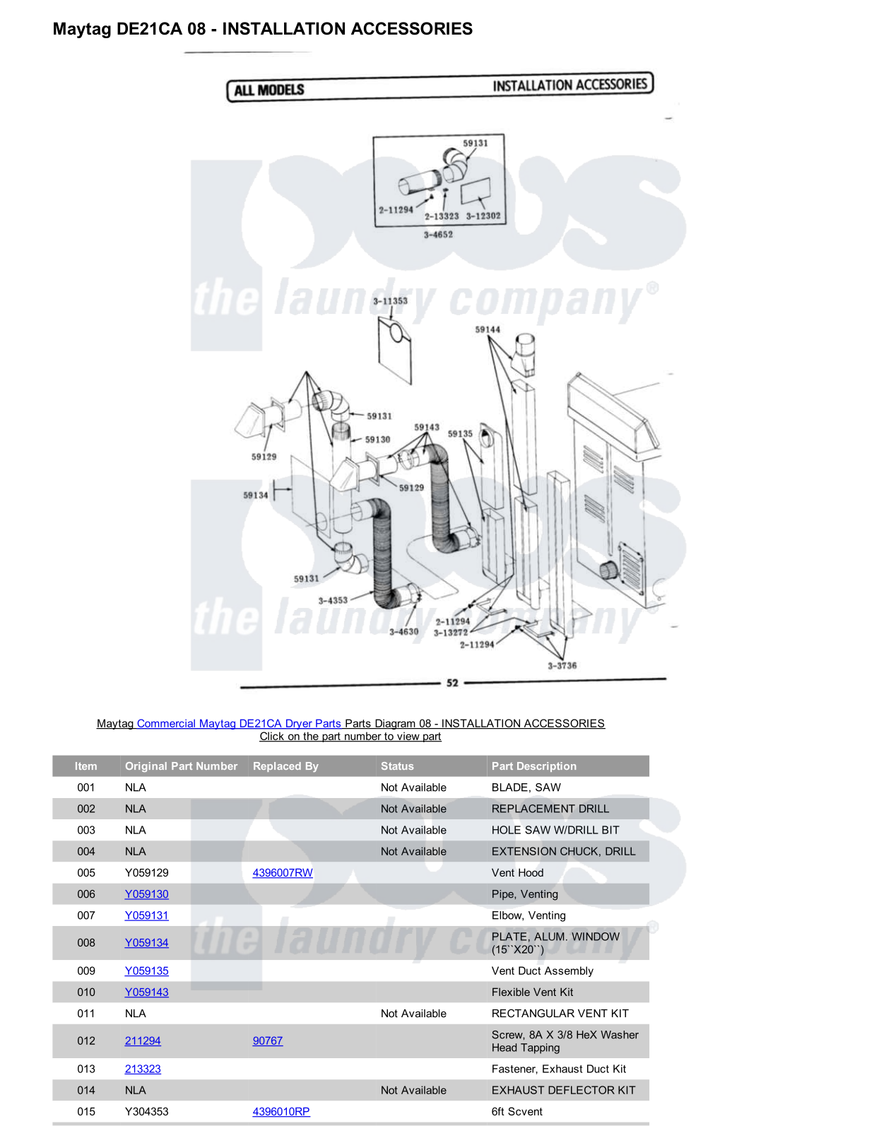 Maytag DE21CA Parts Diagram