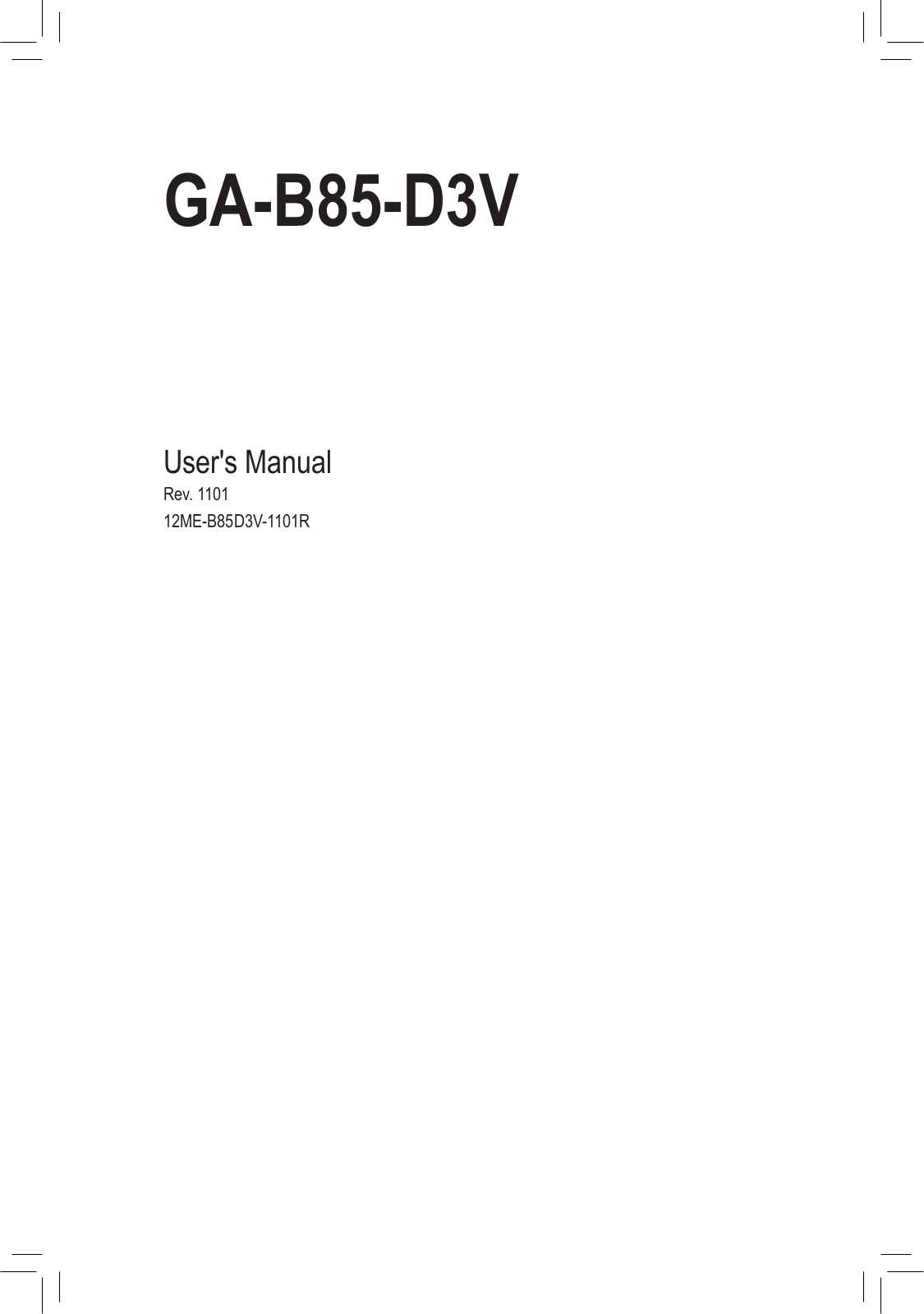 Gigabyte GA-B85-D3V User Manual