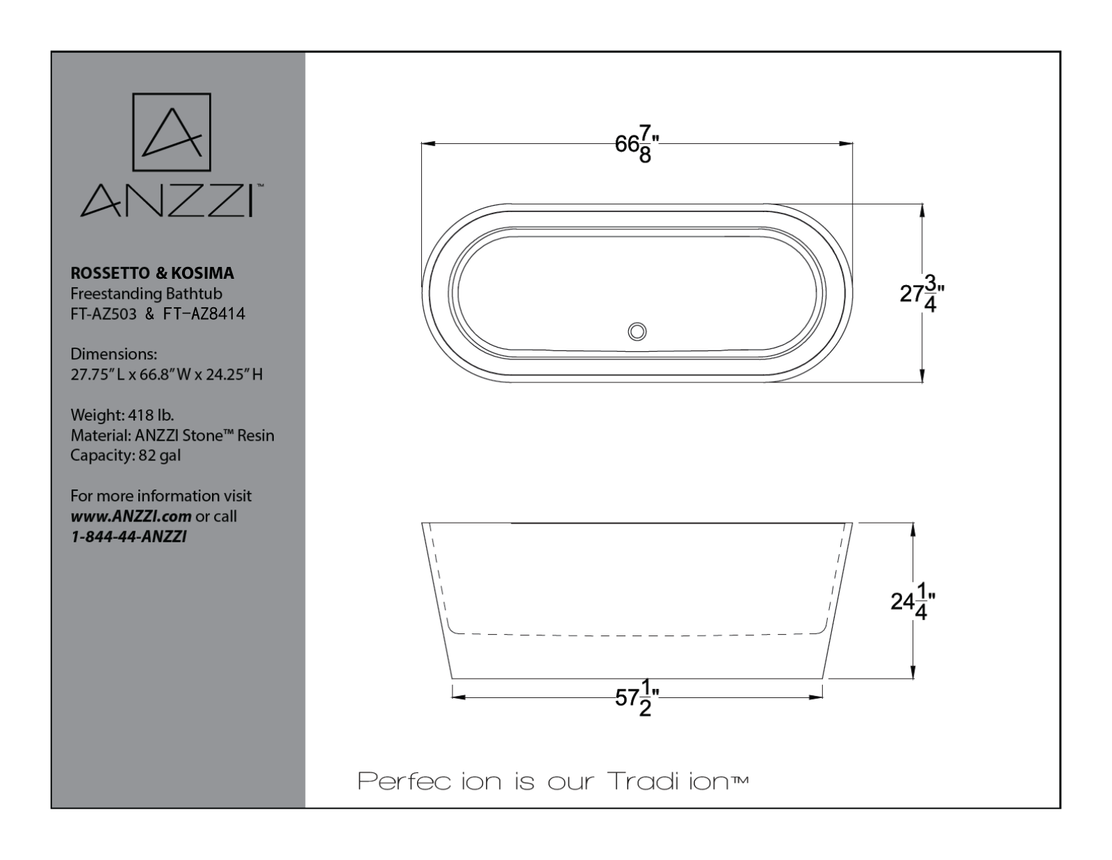 ANZZI BCYN1384 Dimensions - ManualMachine.com