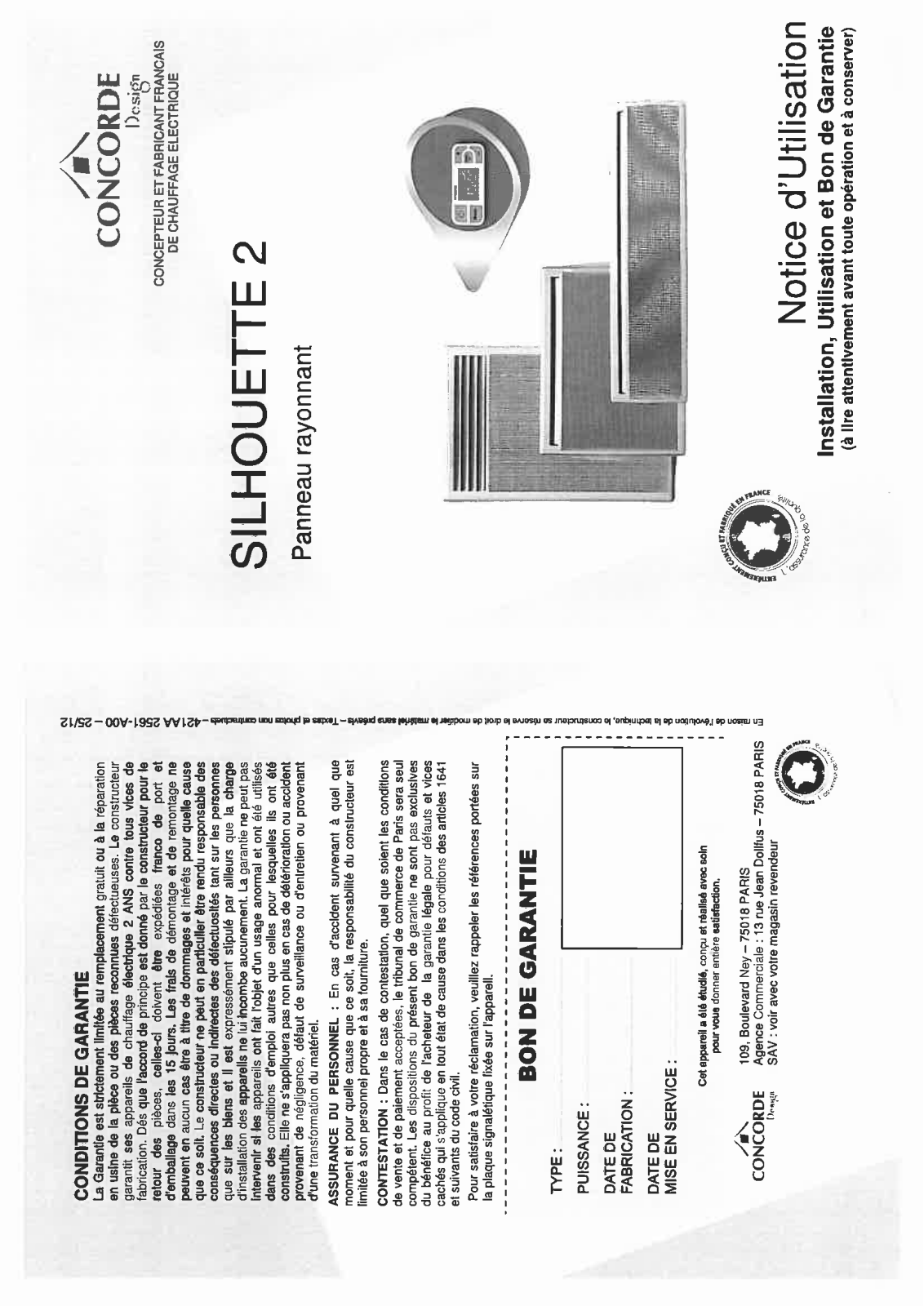 CONCORDE SILHOUETTE II User Manual