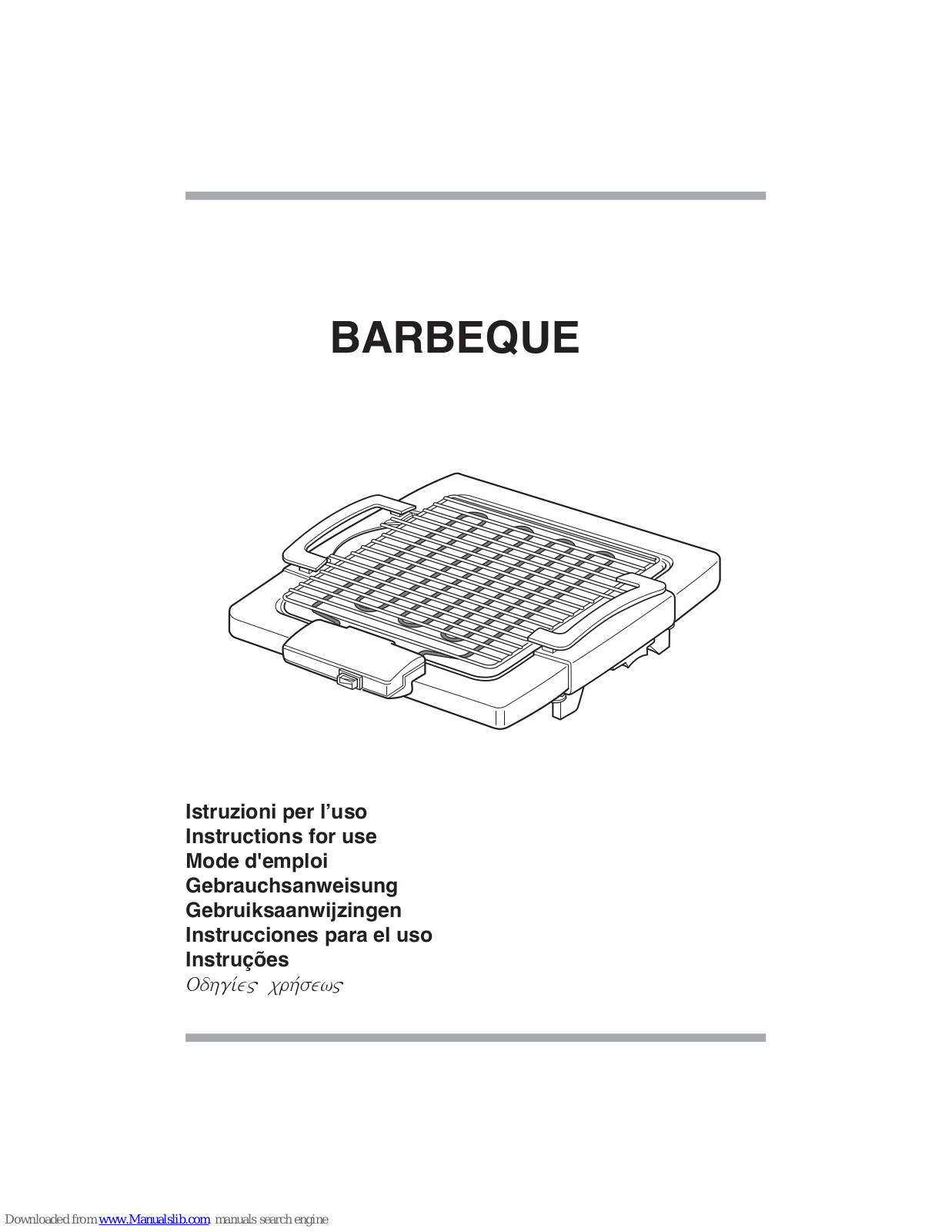 DeLonghi Barbecue Instructions For Use Manual