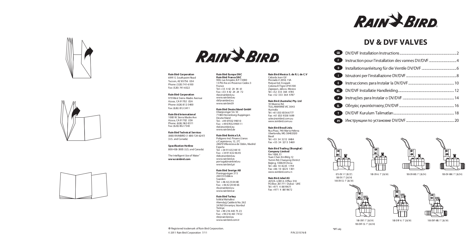 RAIN BIRD DV, DVF User Manual