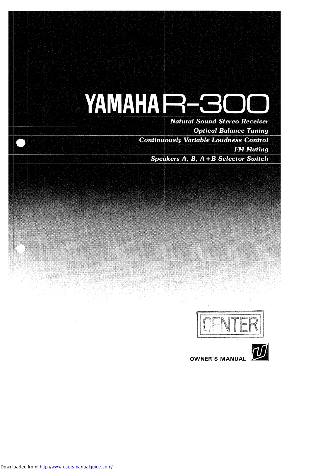 Yamaha Audio R-300 User Manual