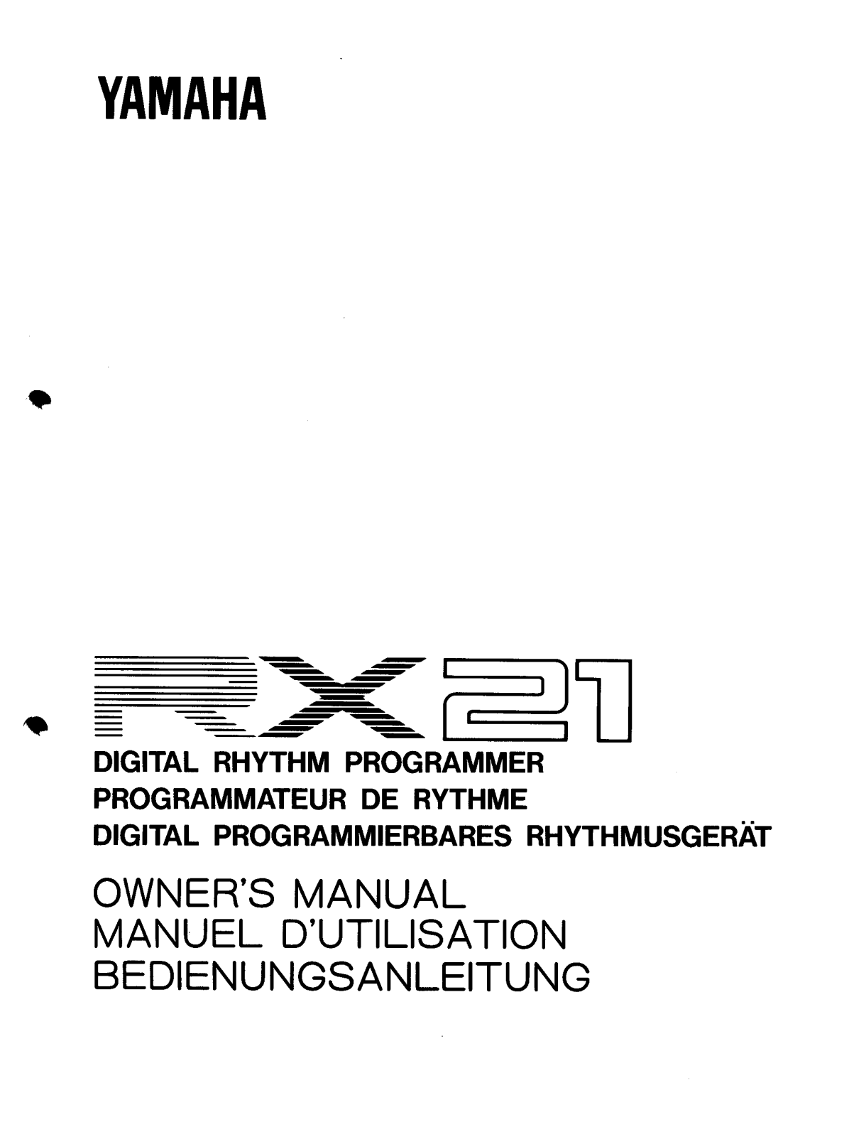 Yamaha Audio RX21 User Manual