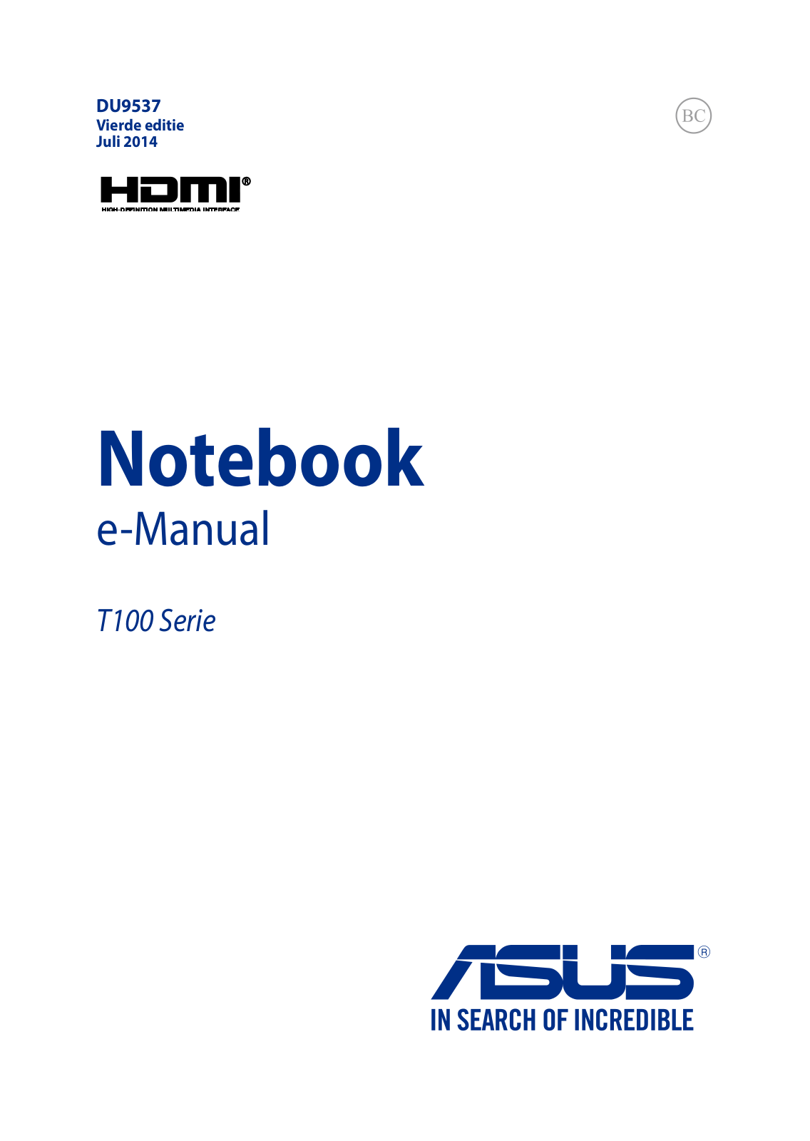 ASUS T100TAM, DU9537 User Manual