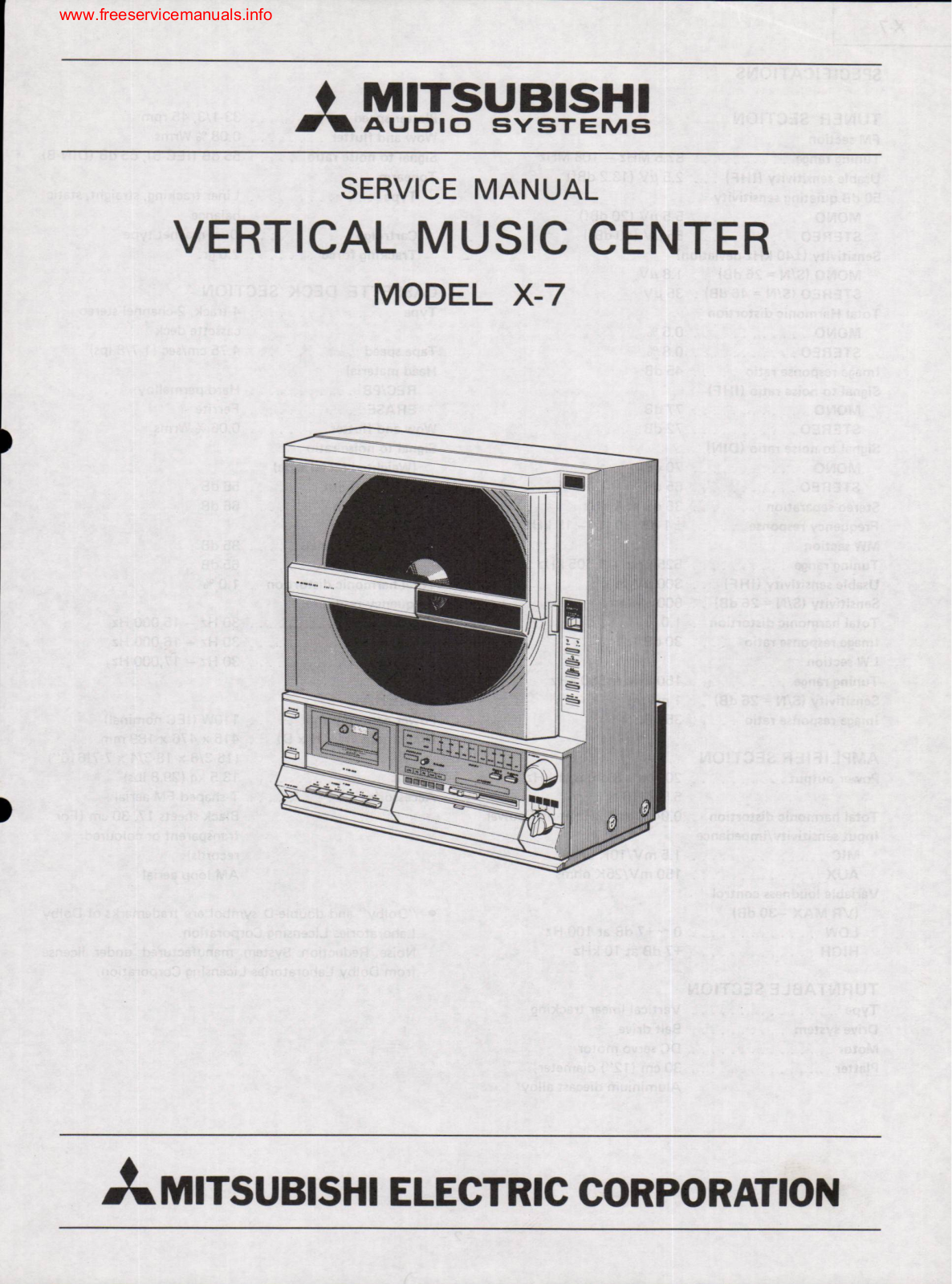 Mitsubishi x-7 Service Manual