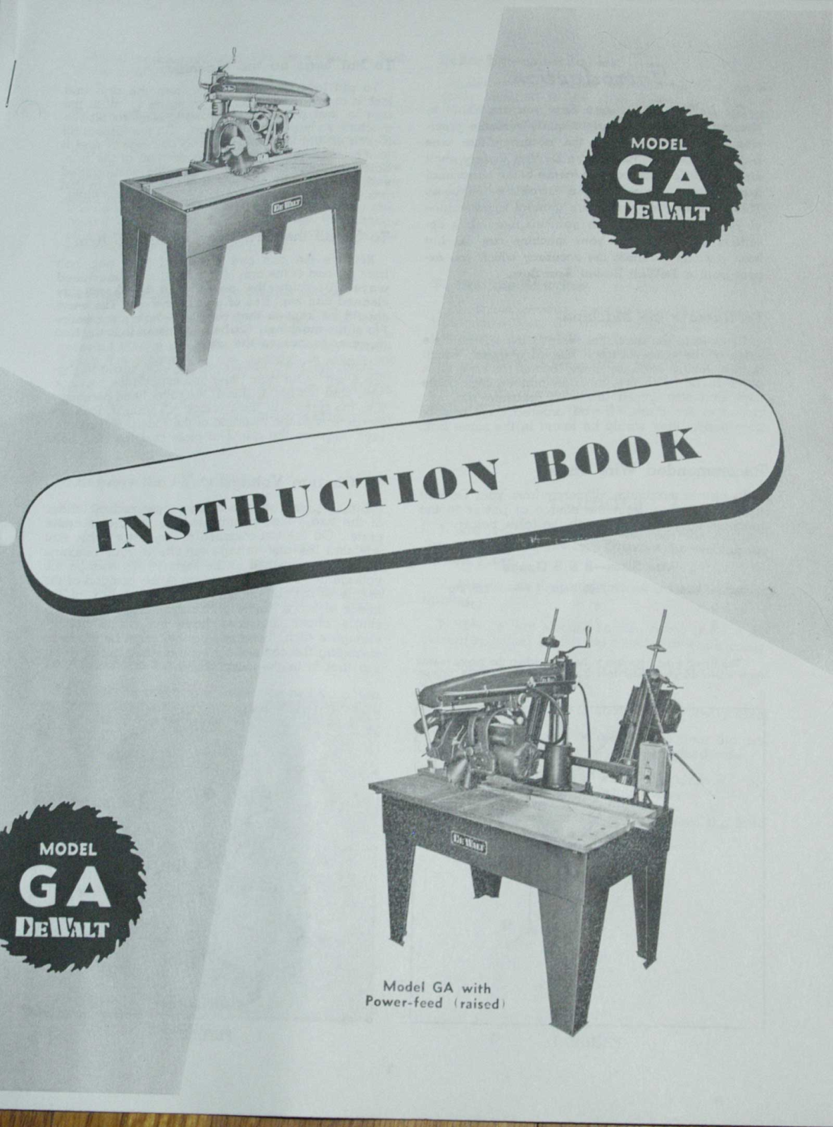 De Walt GA User Manual