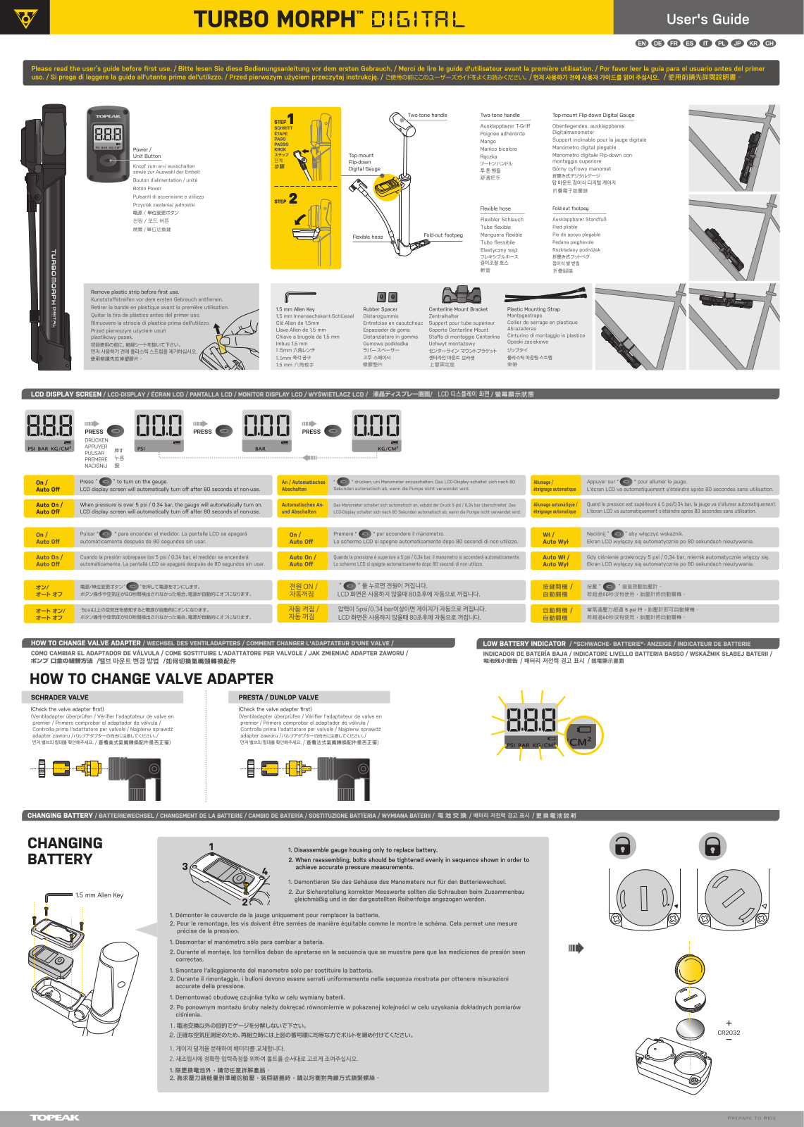 Topeak Turbo Morph digital User Manual