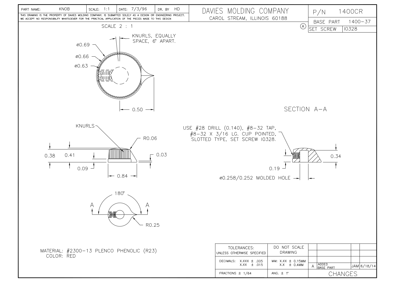 Davies Molding 1400CR Reference Drawing