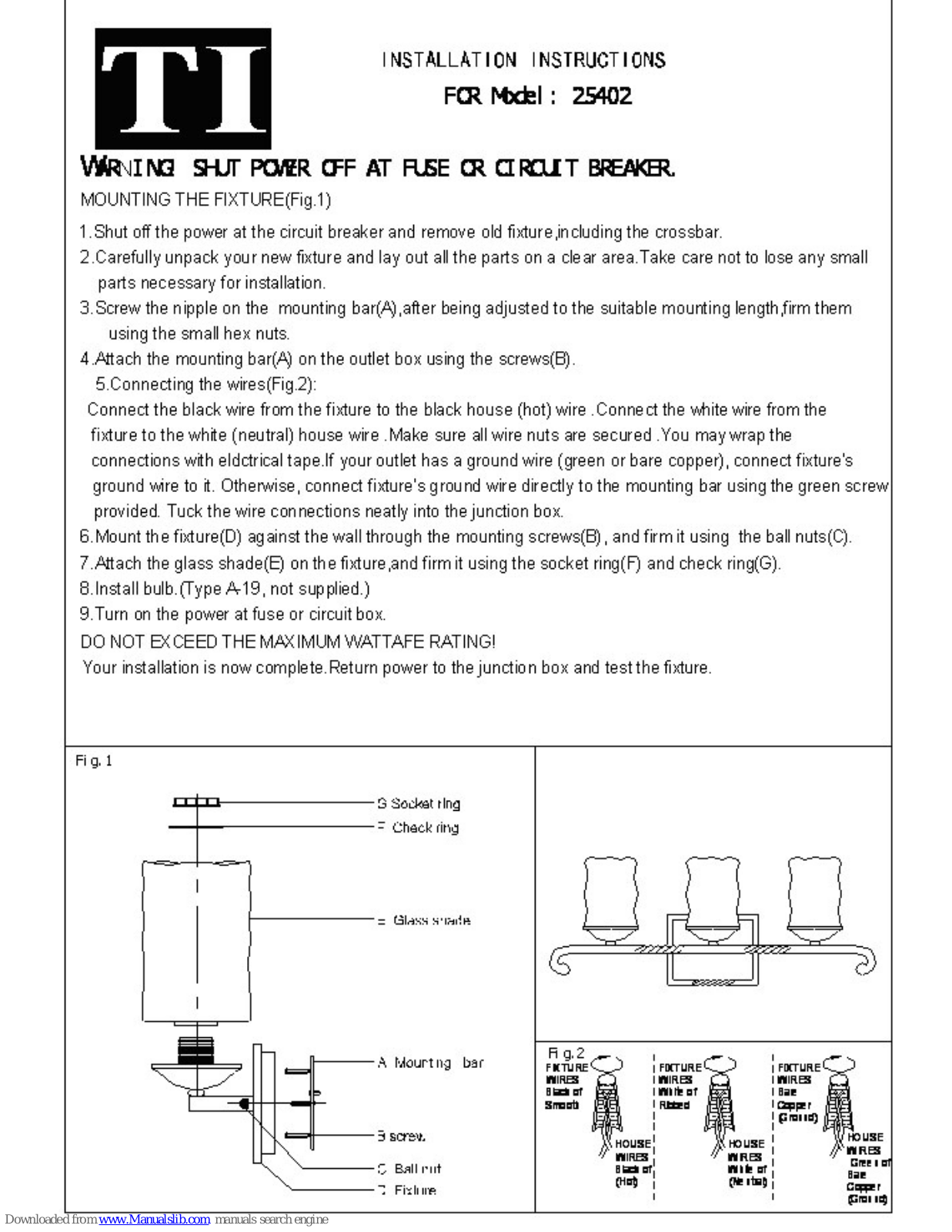 TI 25402 Installation Instructions Manual