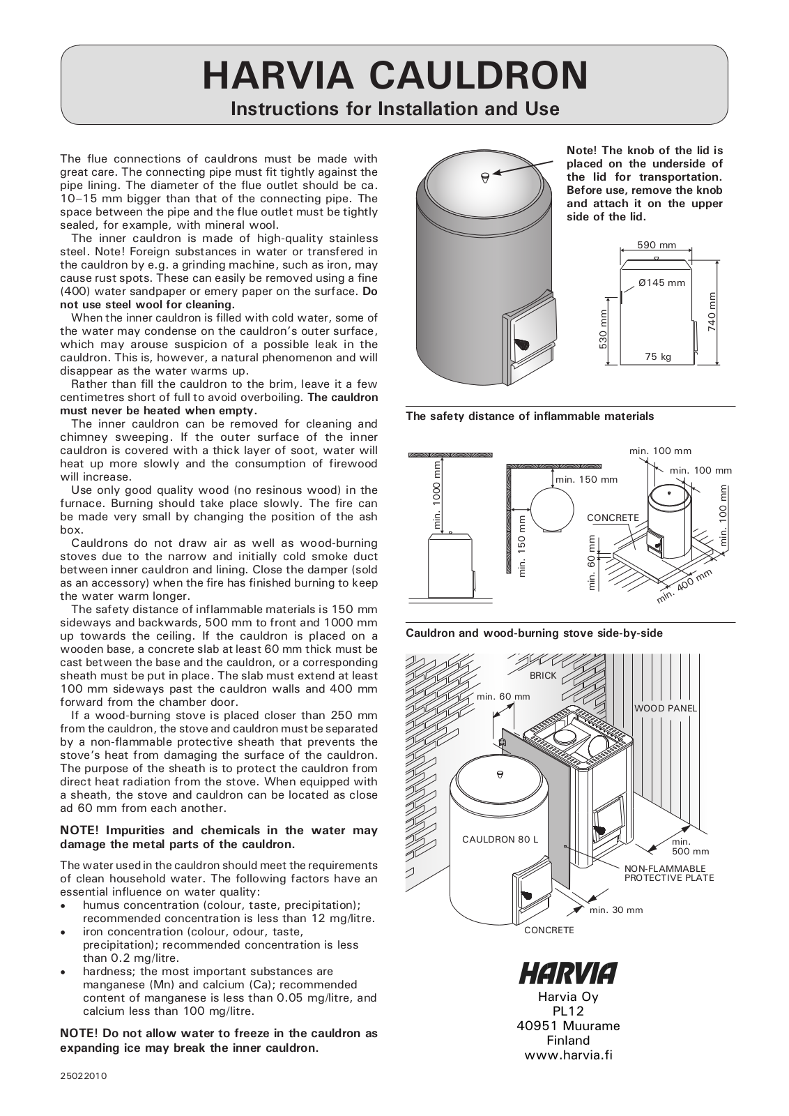 Harvia CAULDRON User Manual