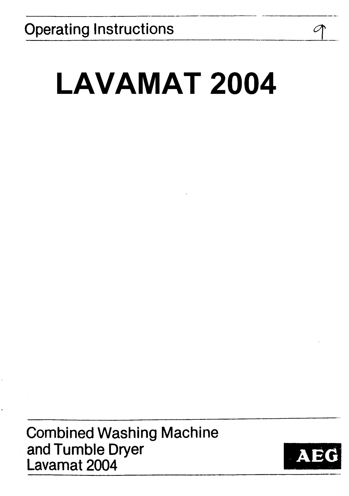 Electrolux LAVAMAT 2004 User Manual