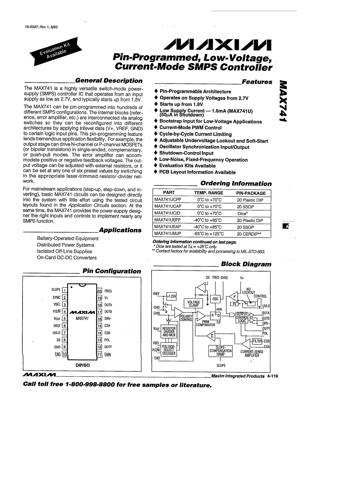 MAXIM MAX741 User Manual