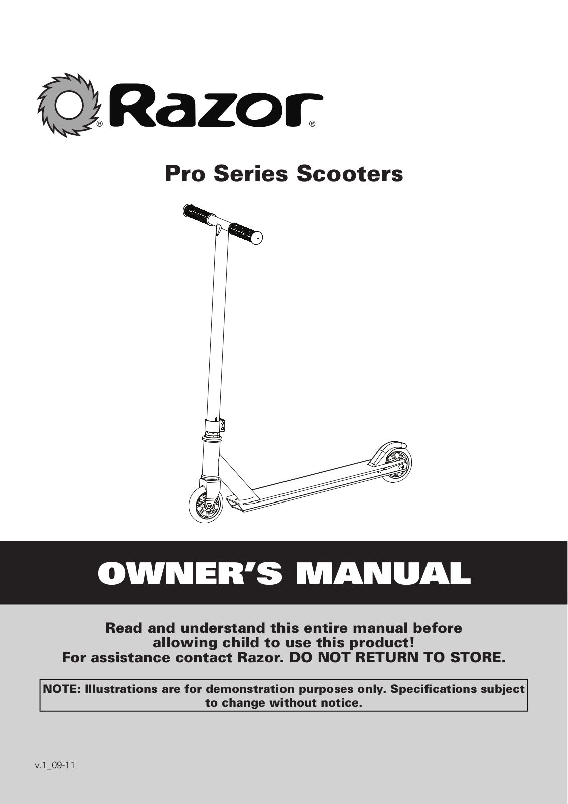 Razor Pro Series Scooters User Manual